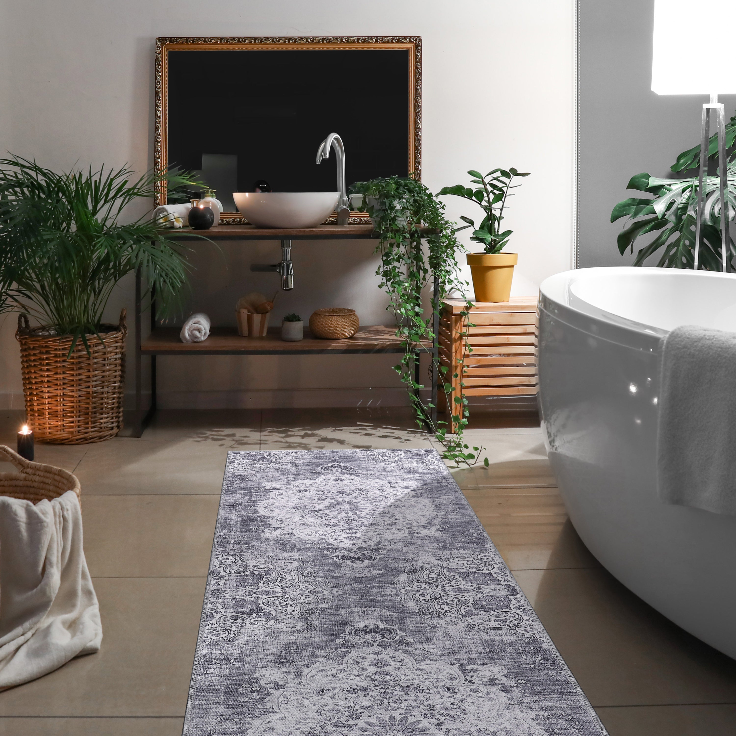 Distressed Area Rugs Grey