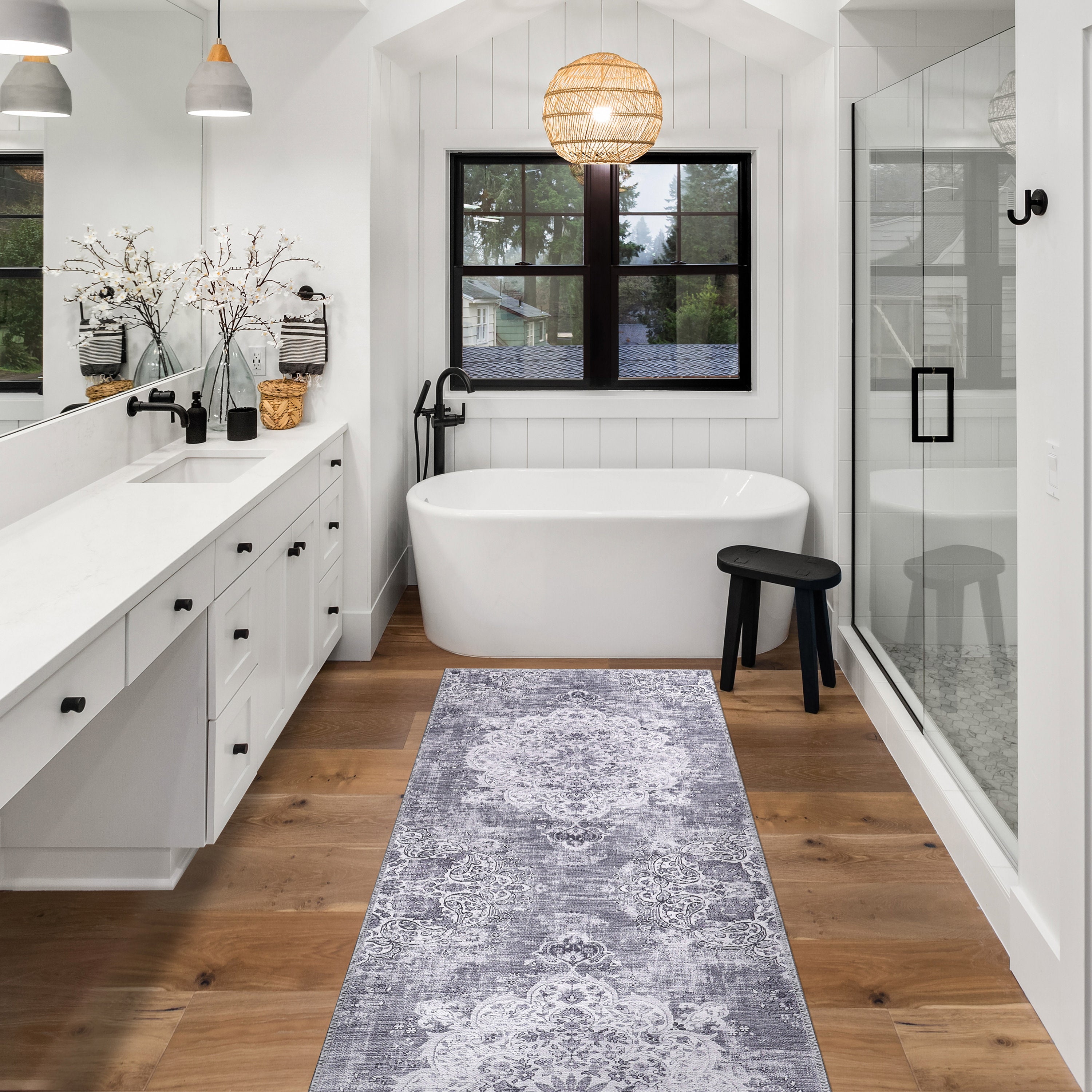 Distressed Area Rugs Grey