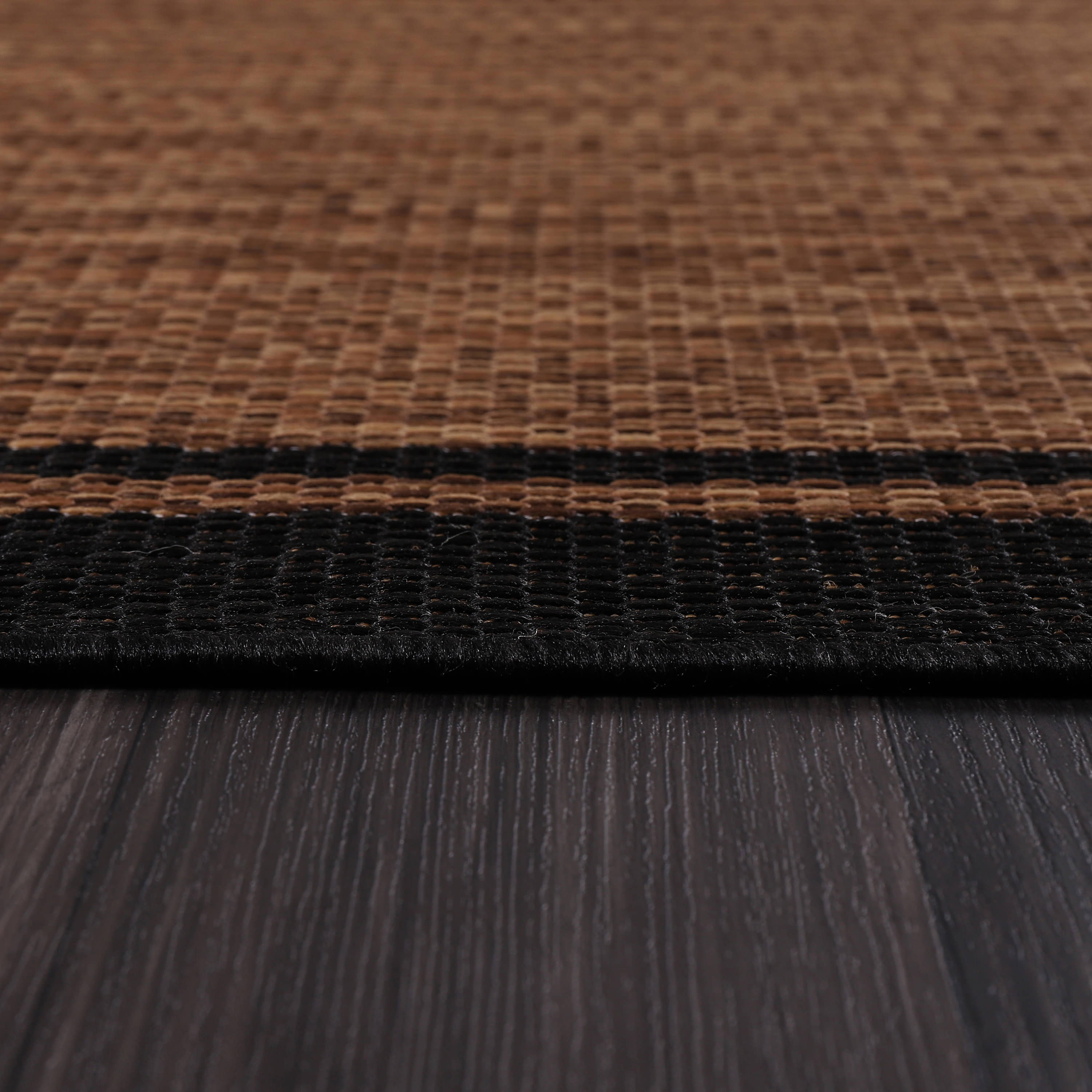 Summer Bordered Outdoor Rug Nut Brown