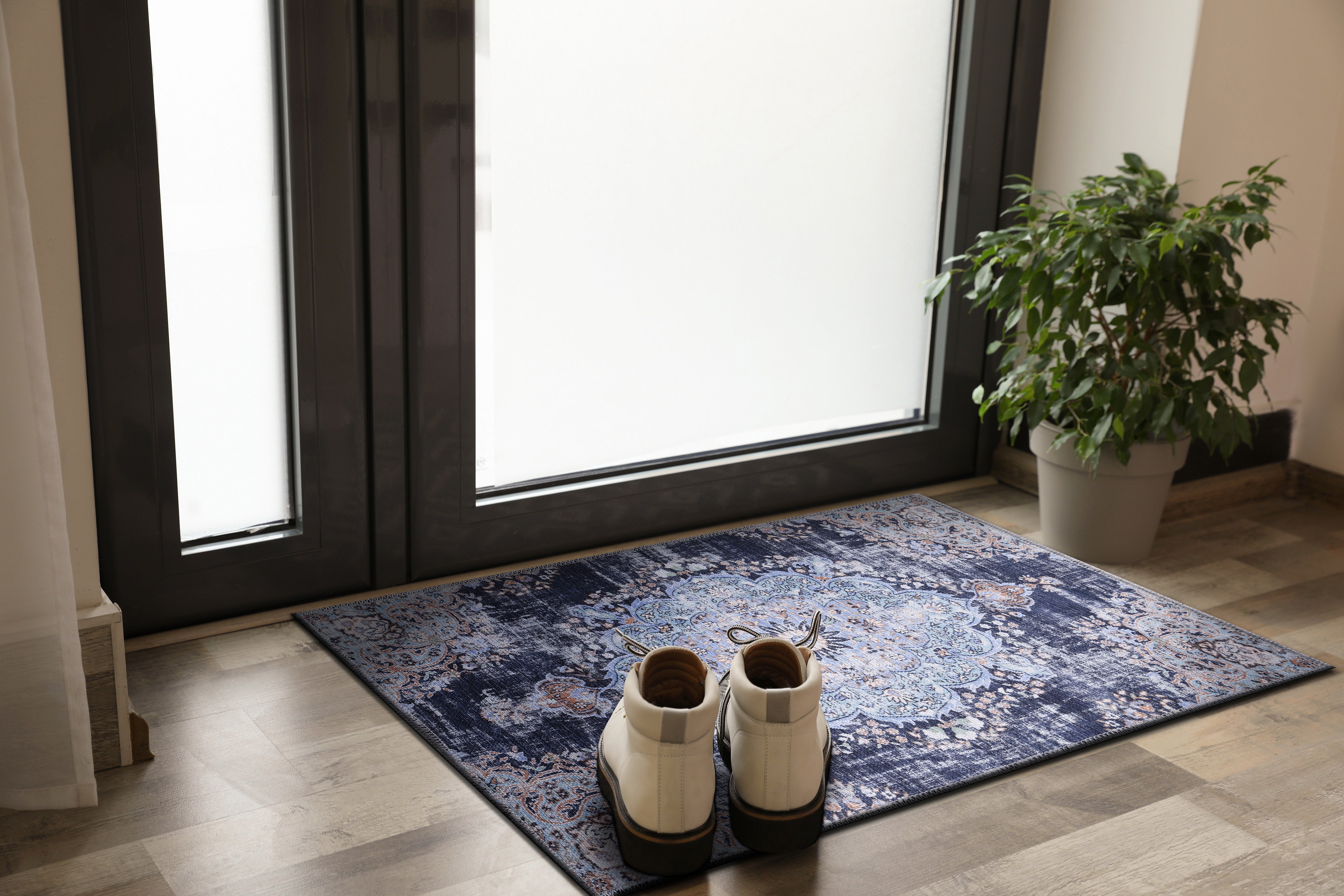 Distressed Area Rugs Navy Blue