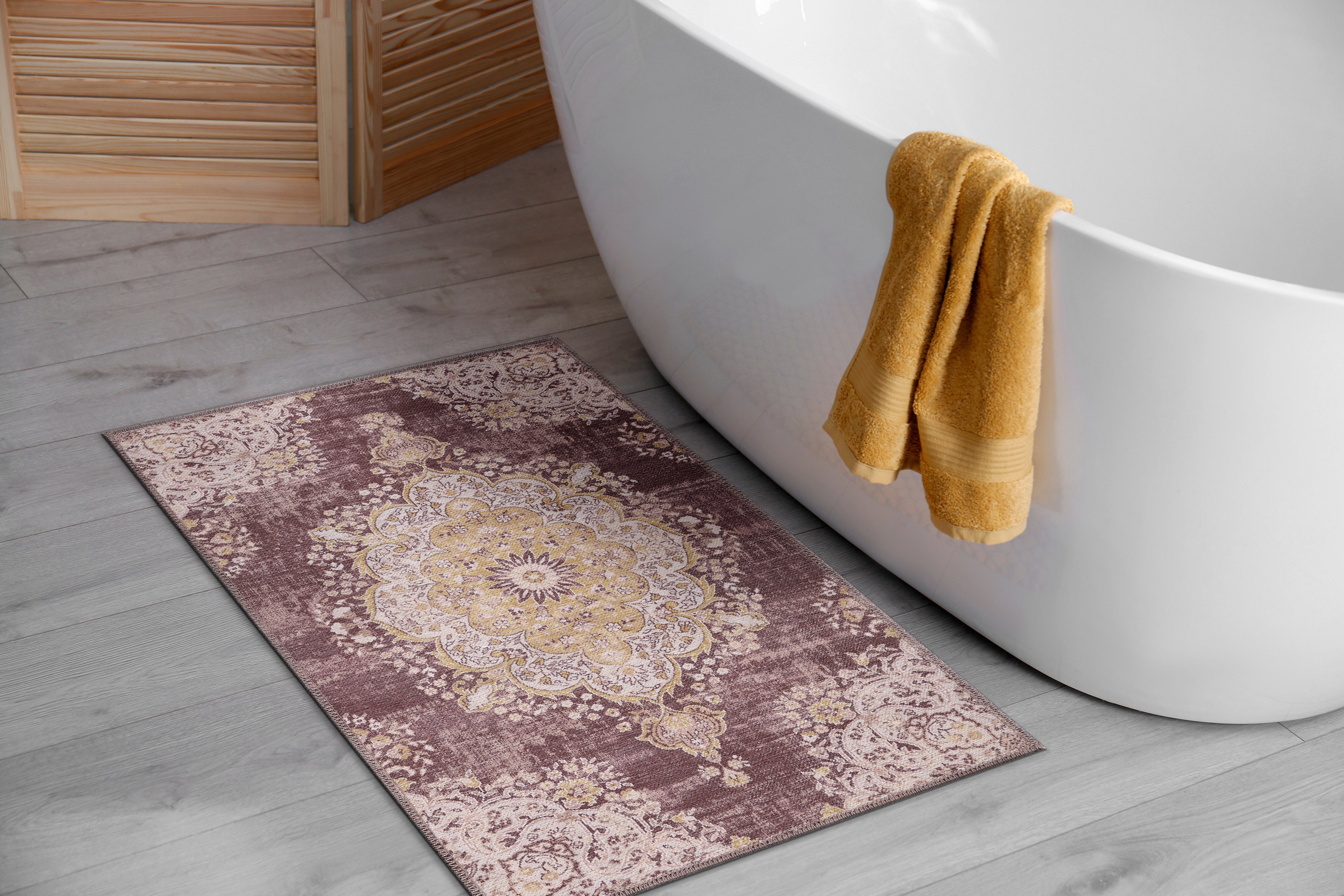 Distressed Area Rugs Yellow