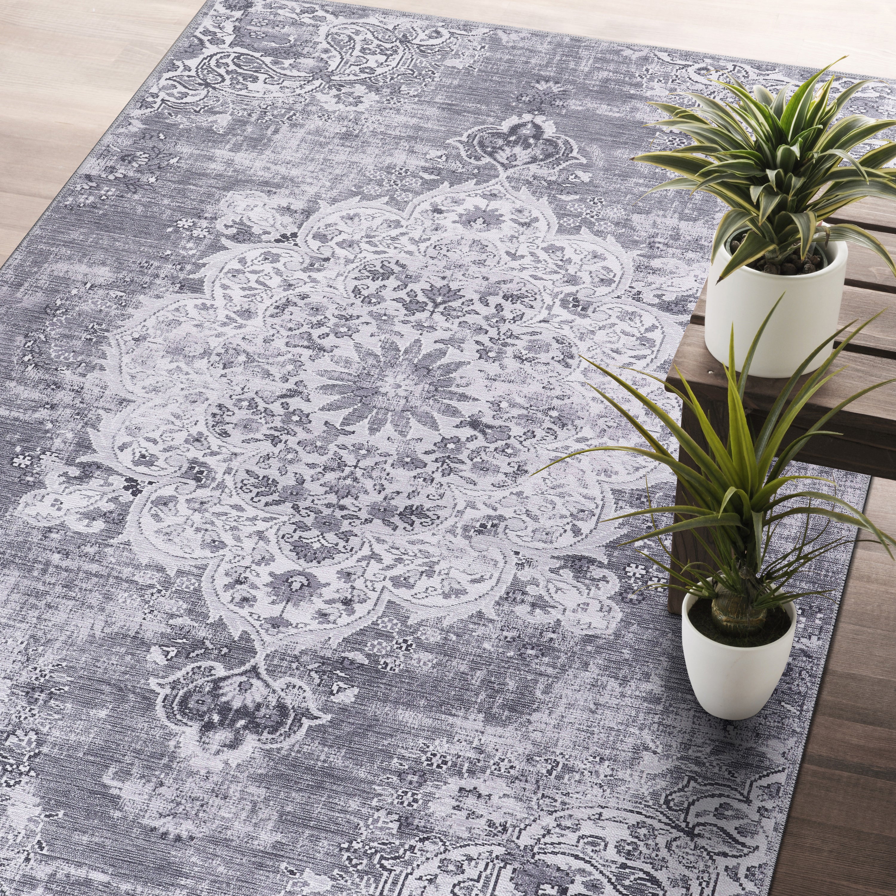 Distressed Area Rugs Grey