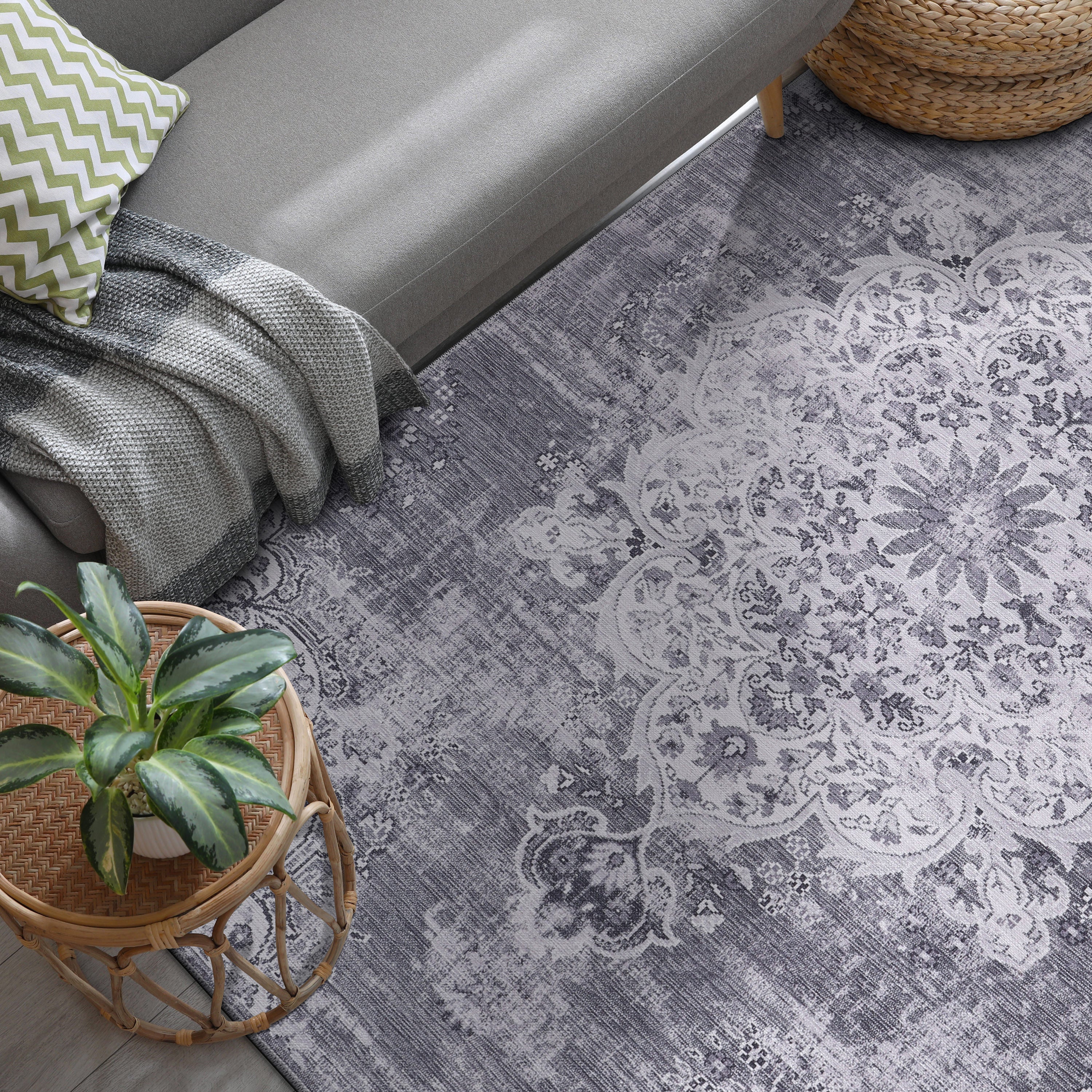 Distressed Area Rugs Grey