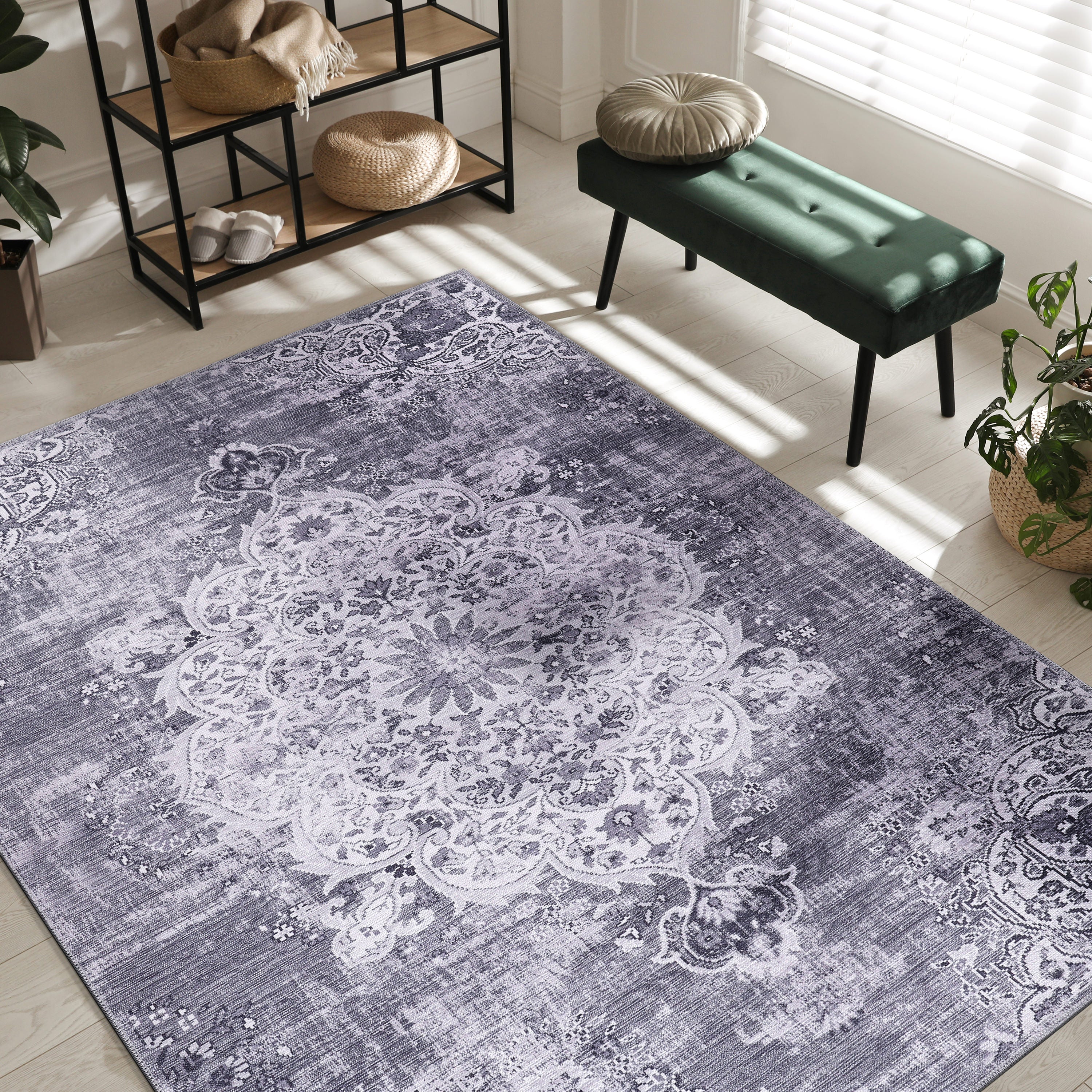 Distressed Area Rugs Grey