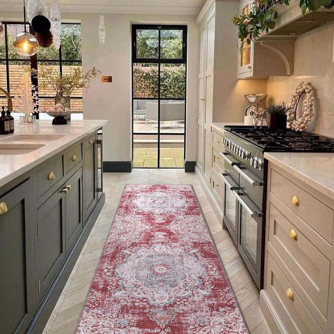 Distressed Indoor Area Rugs Rust Red