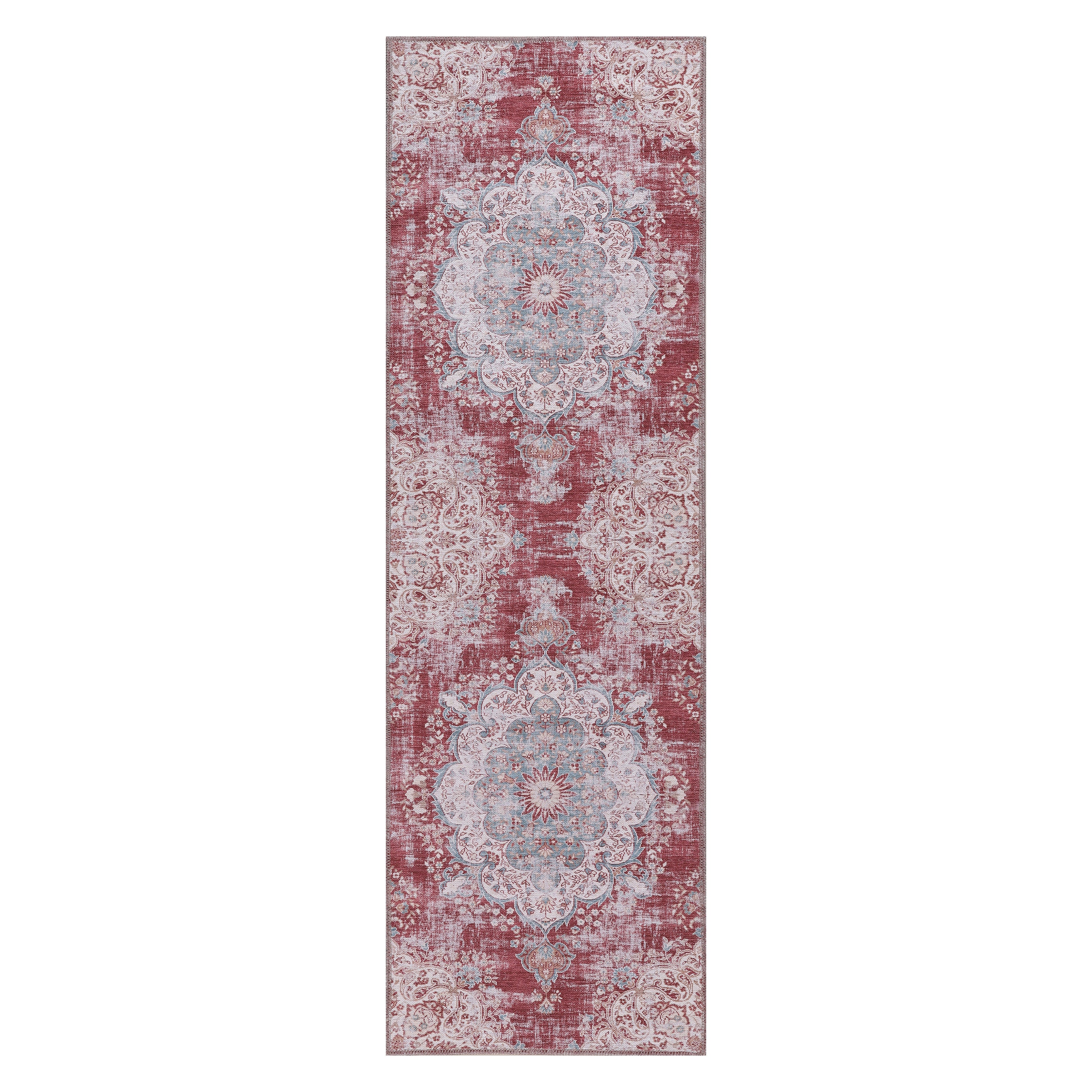Distressed Indoor Area Rugs Rust Red