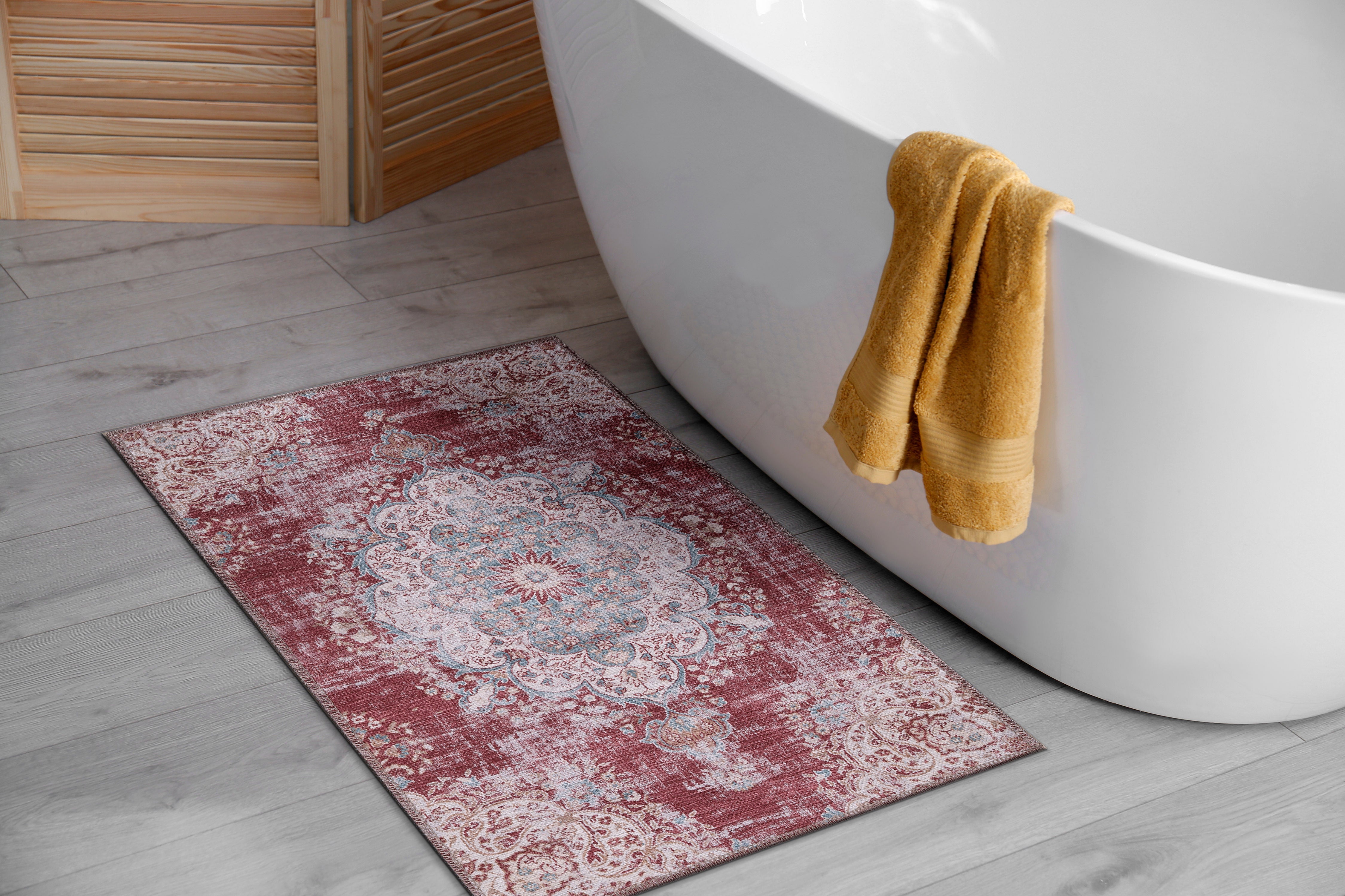 Distressed Indoor Area Rugs Rust Red