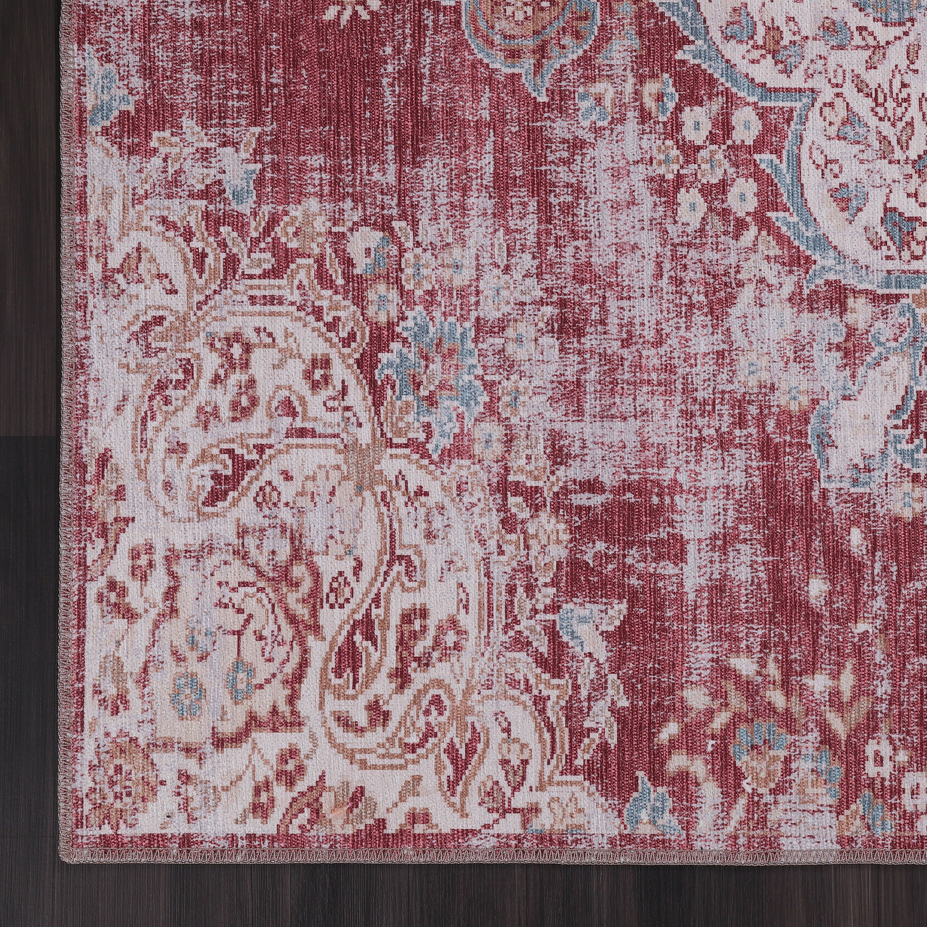Distressed Indoor Area Rugs Rust Red