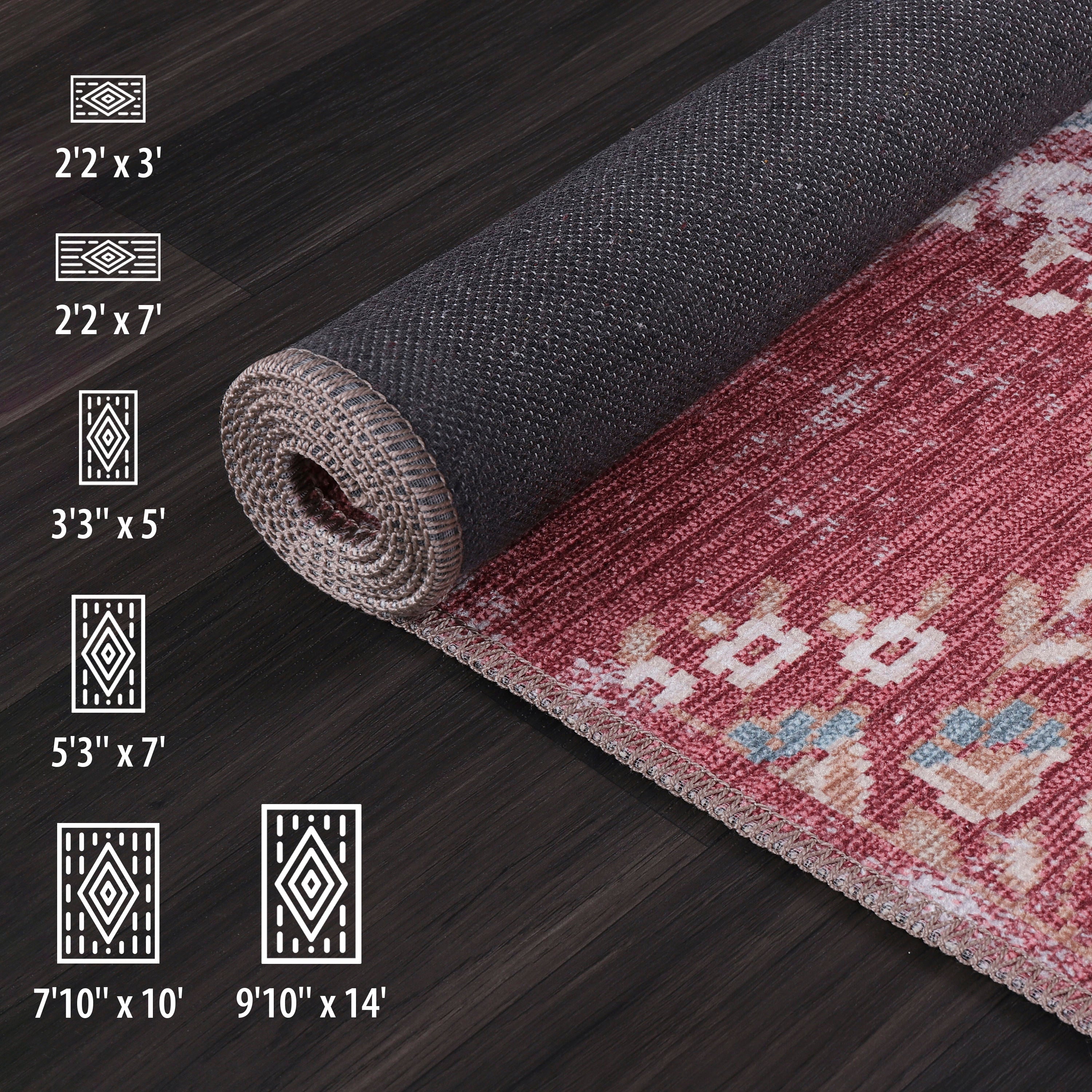Distressed Indoor Area Rugs Rust Red