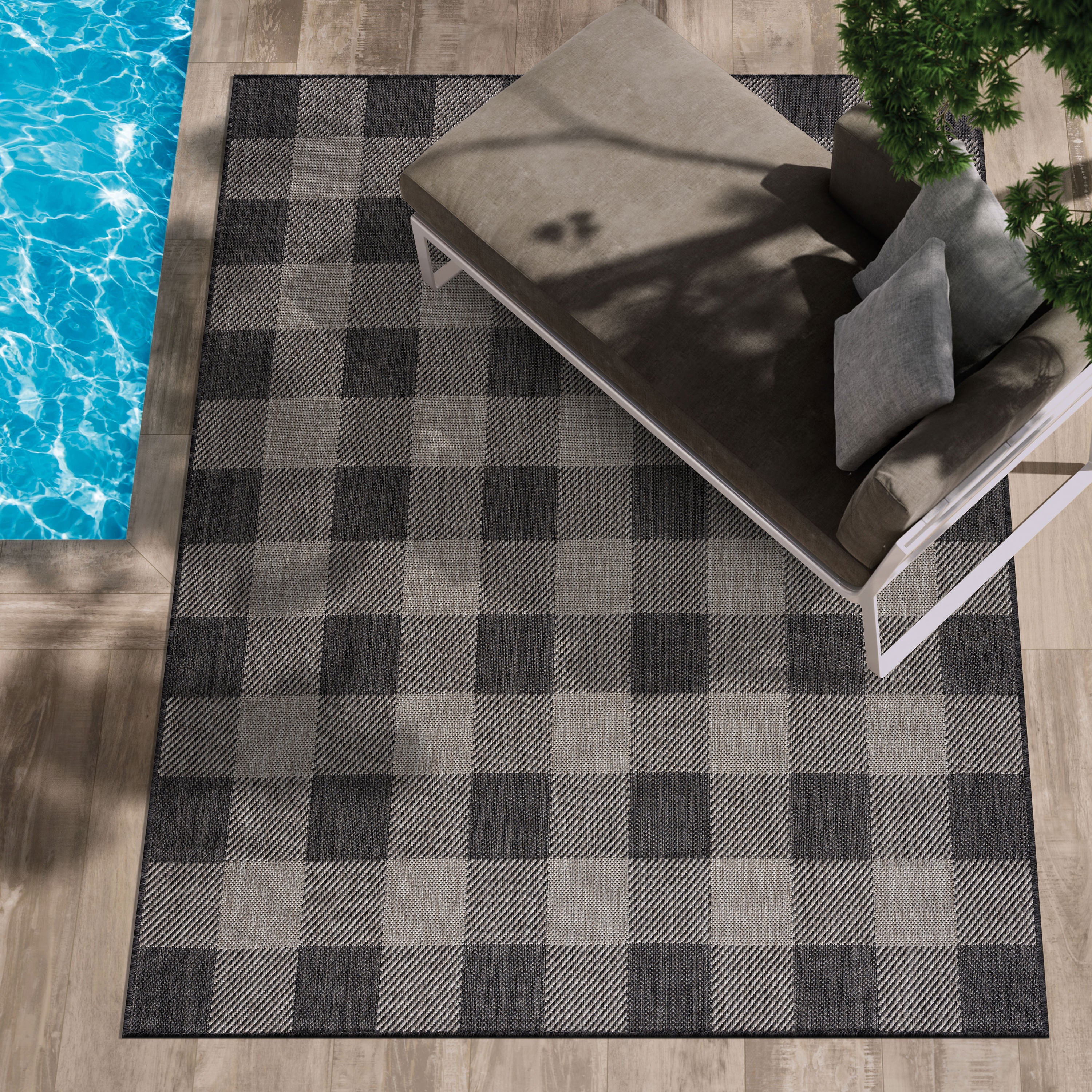Buffalo Outdoor Rugs Dark Grey