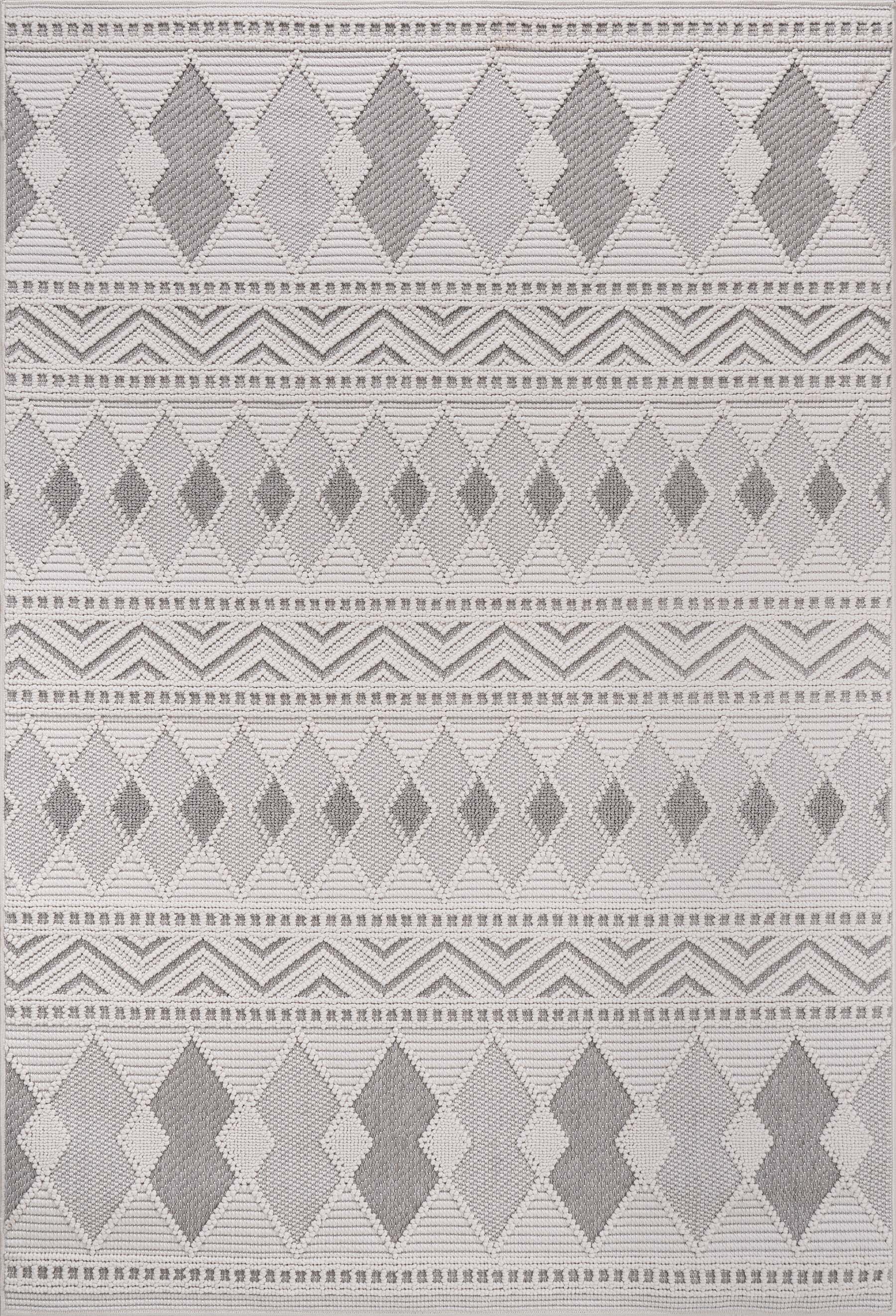 Micro Loop Area Rugs  GY6 - White / Gray