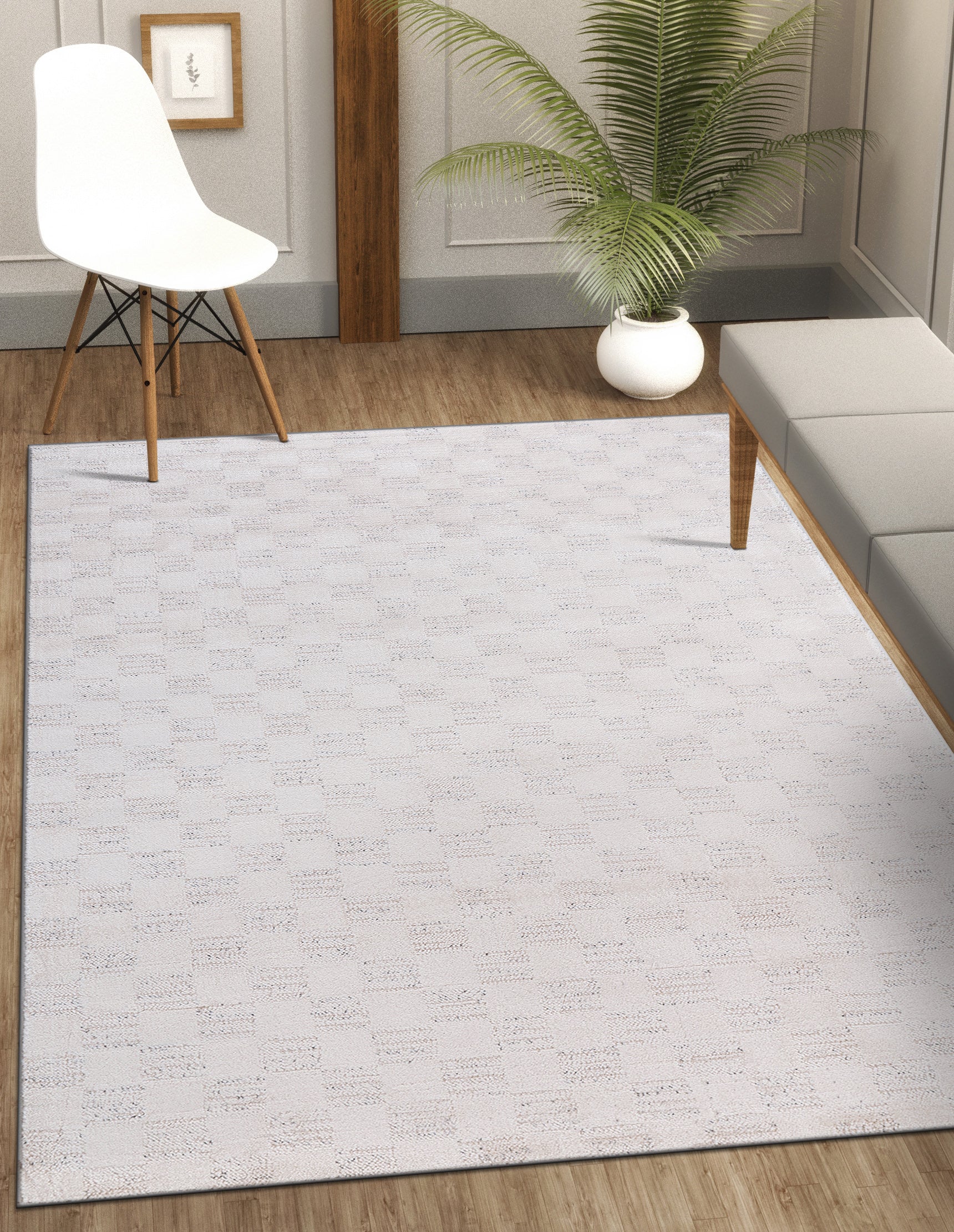 Baby Shag Area Rugs  MAT7 - Beige / Gray