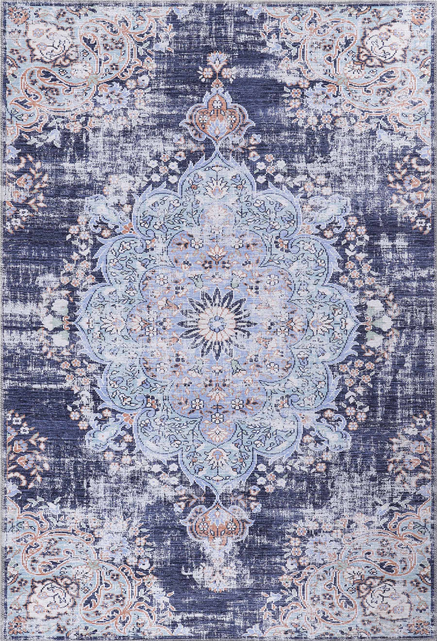 Distressed Area Rugs Navy Blue