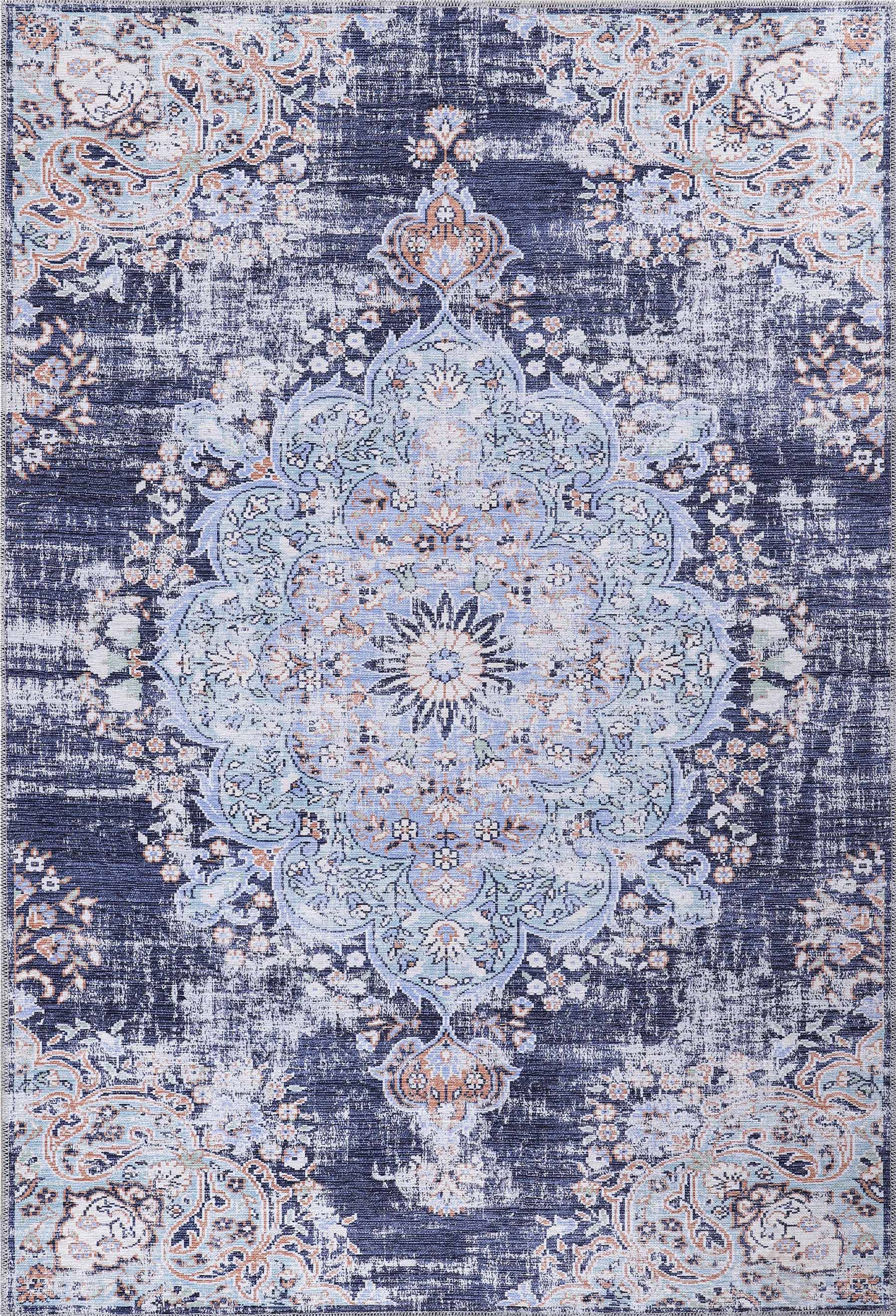 Distressed Area Rugs Navy Blue