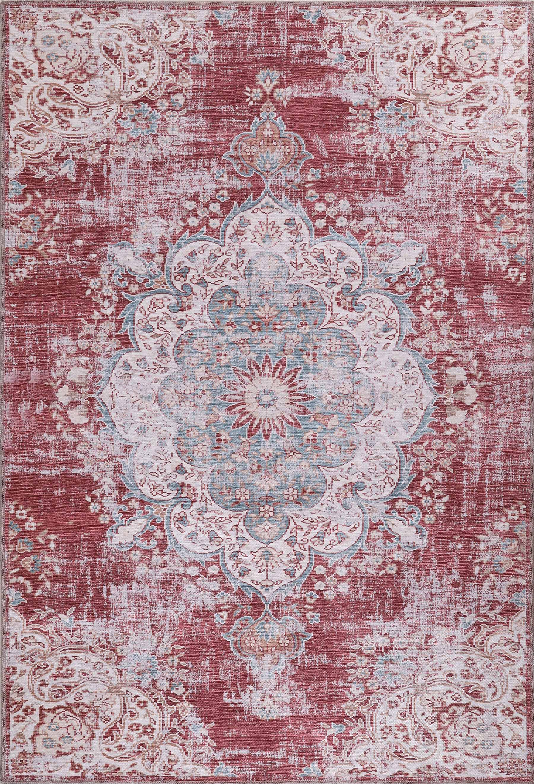 Distressed Indoor Area Rugs Rust Red