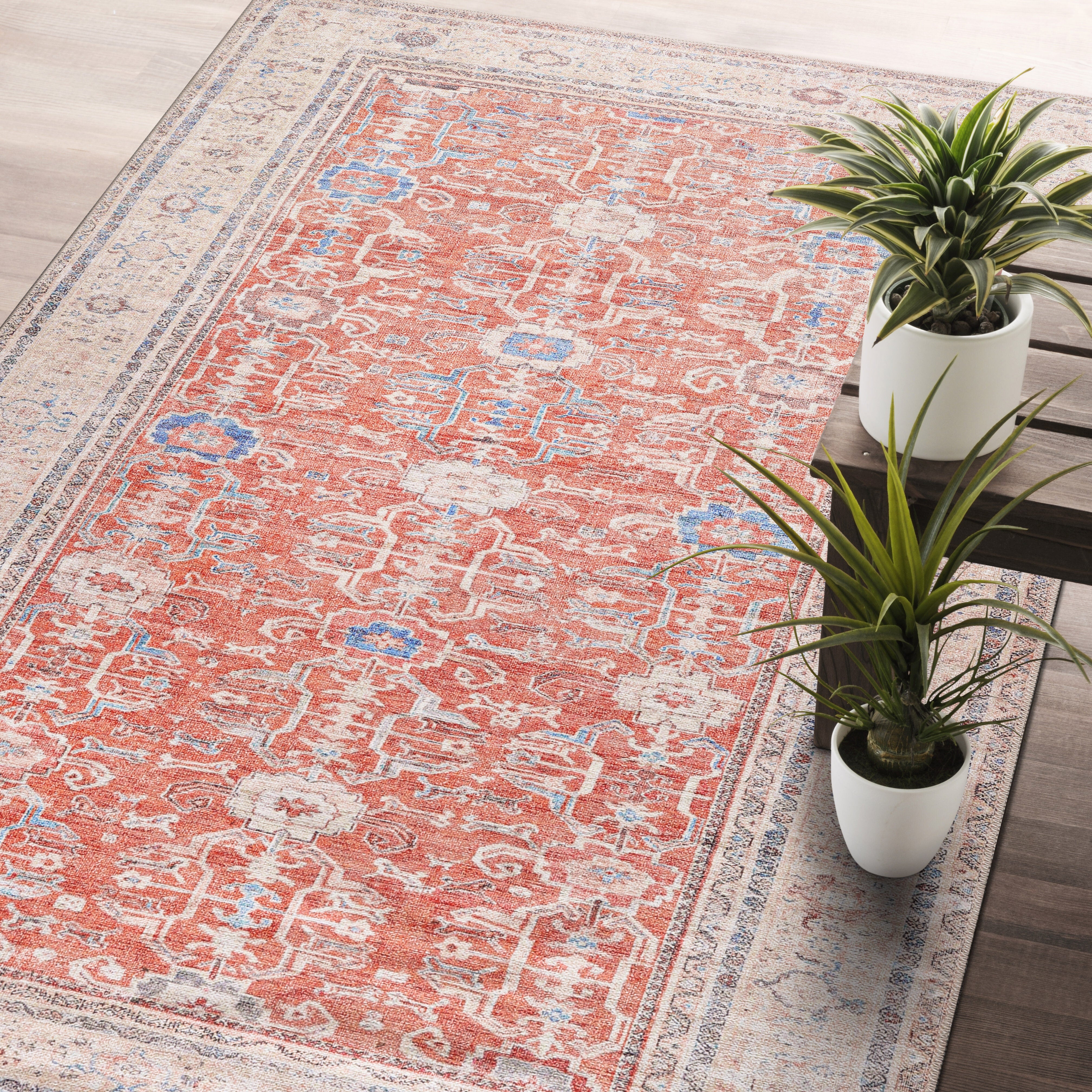 Distressed Area Rugs 2006-Orange