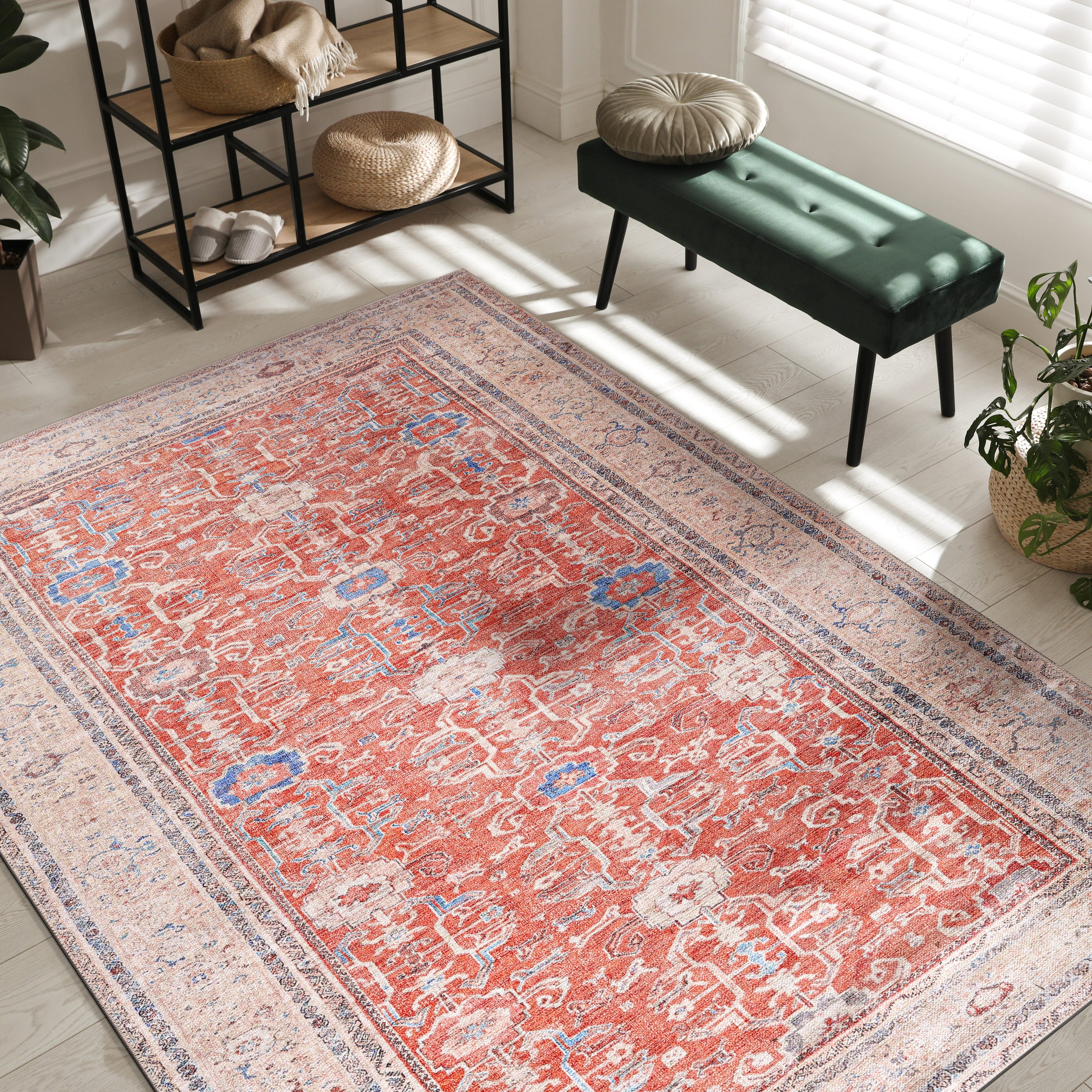 Distressed Area Rugs 2006-Orange