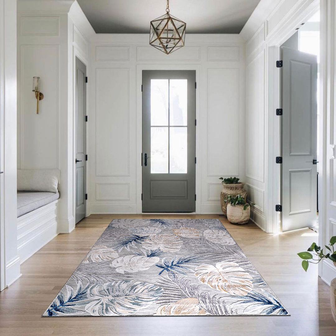 Leaf Outdoor Rug Blue