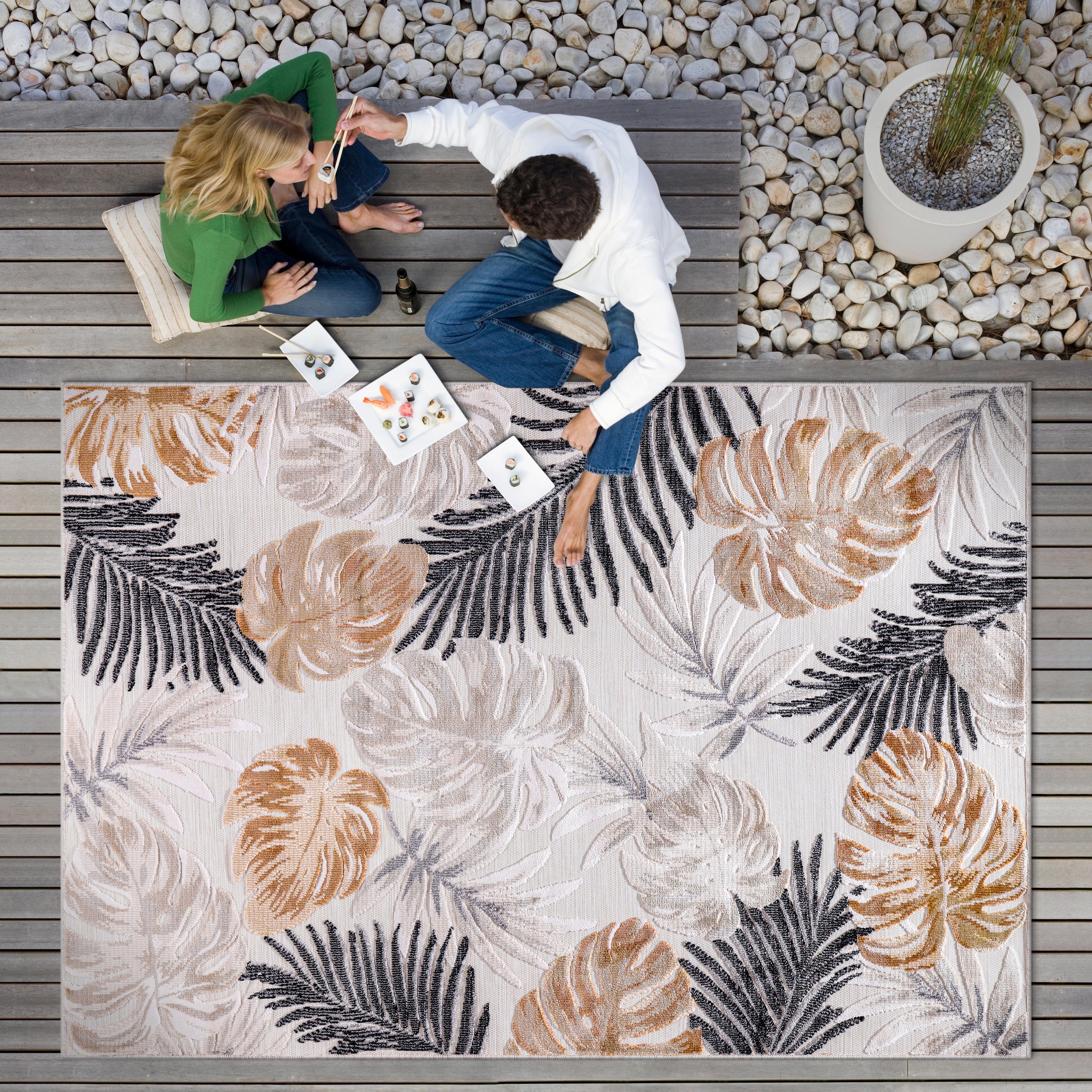 Leaf Outdoor Rug Yellow