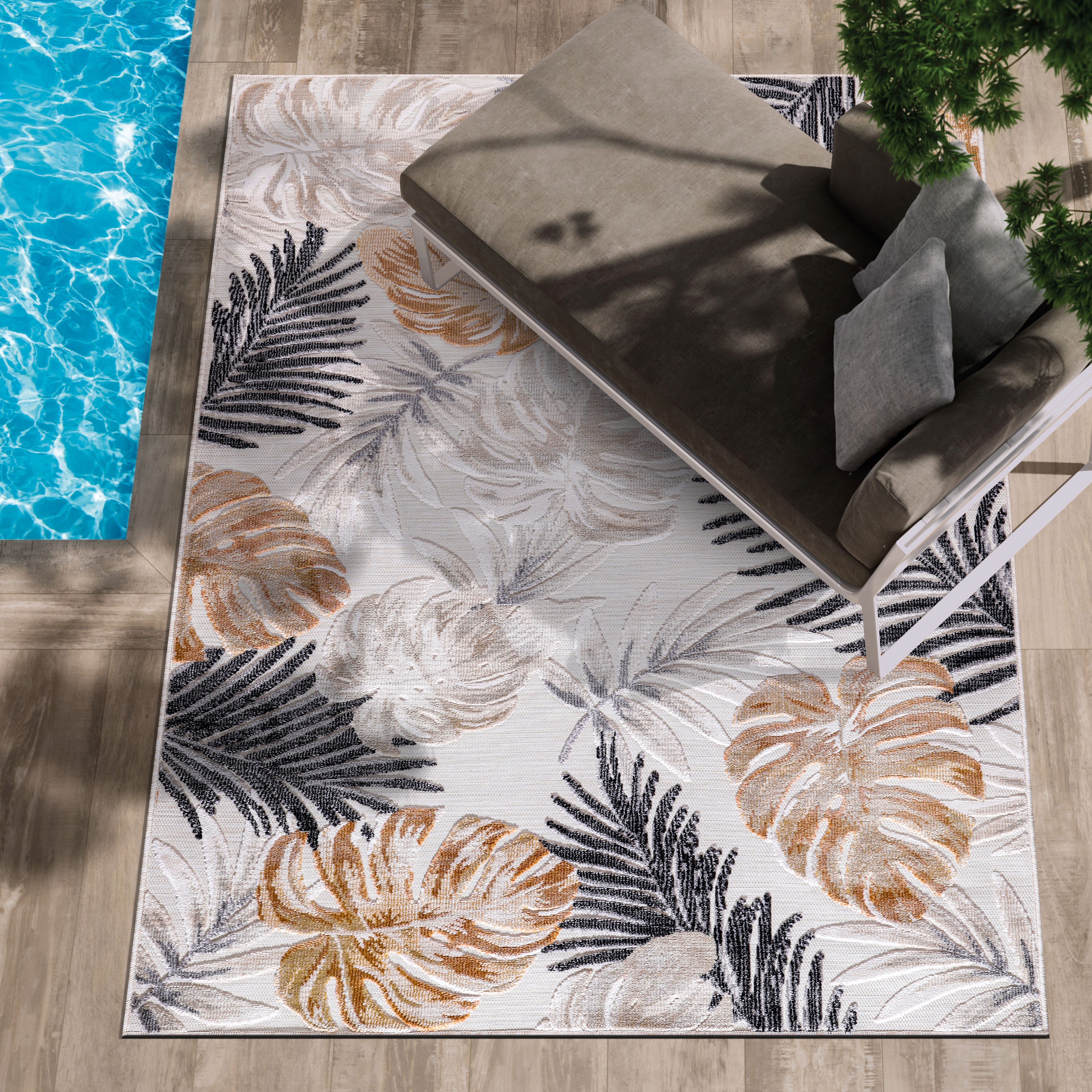 Leaf Outdoor Rug Yellow