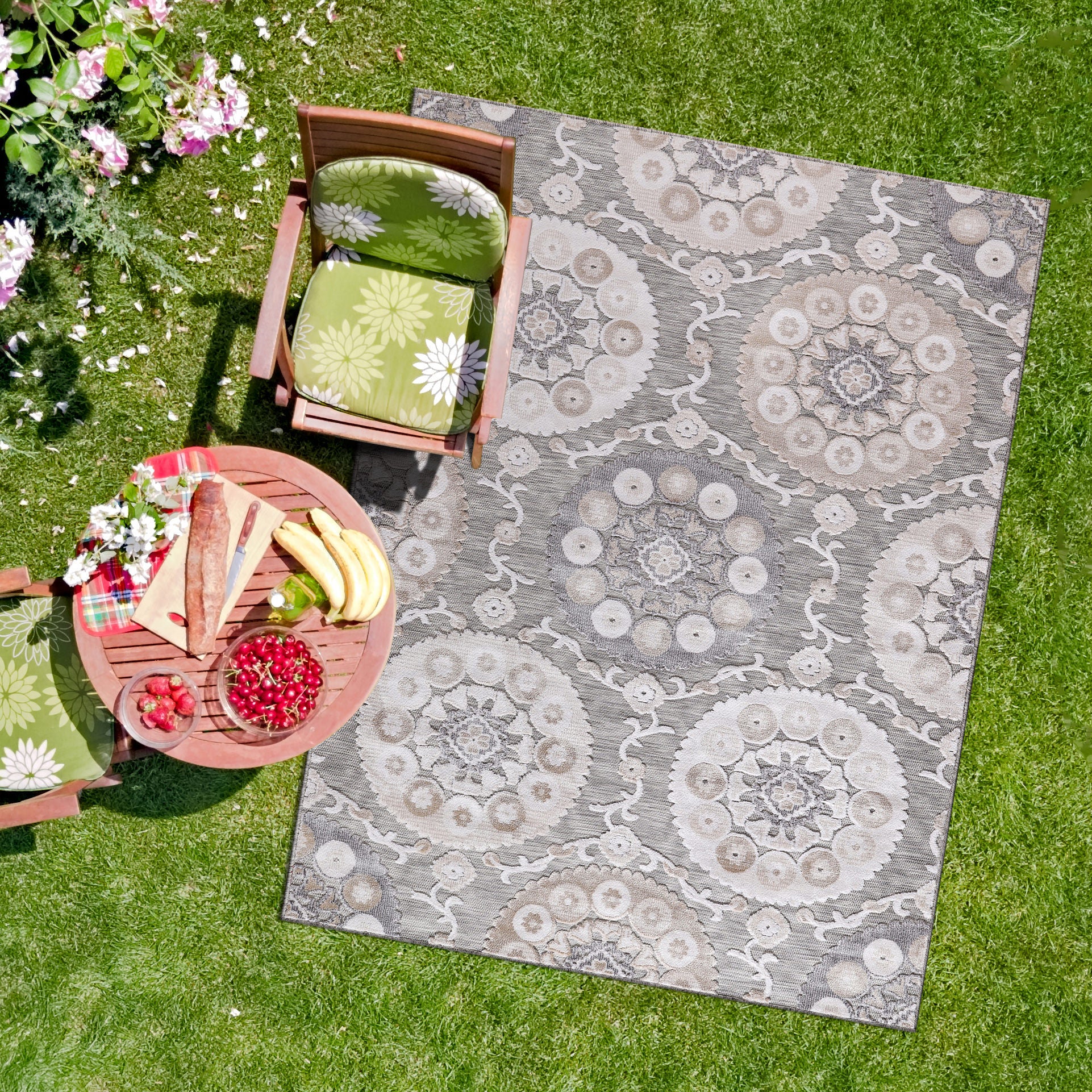 Bohemian Outdoor Rug Beige