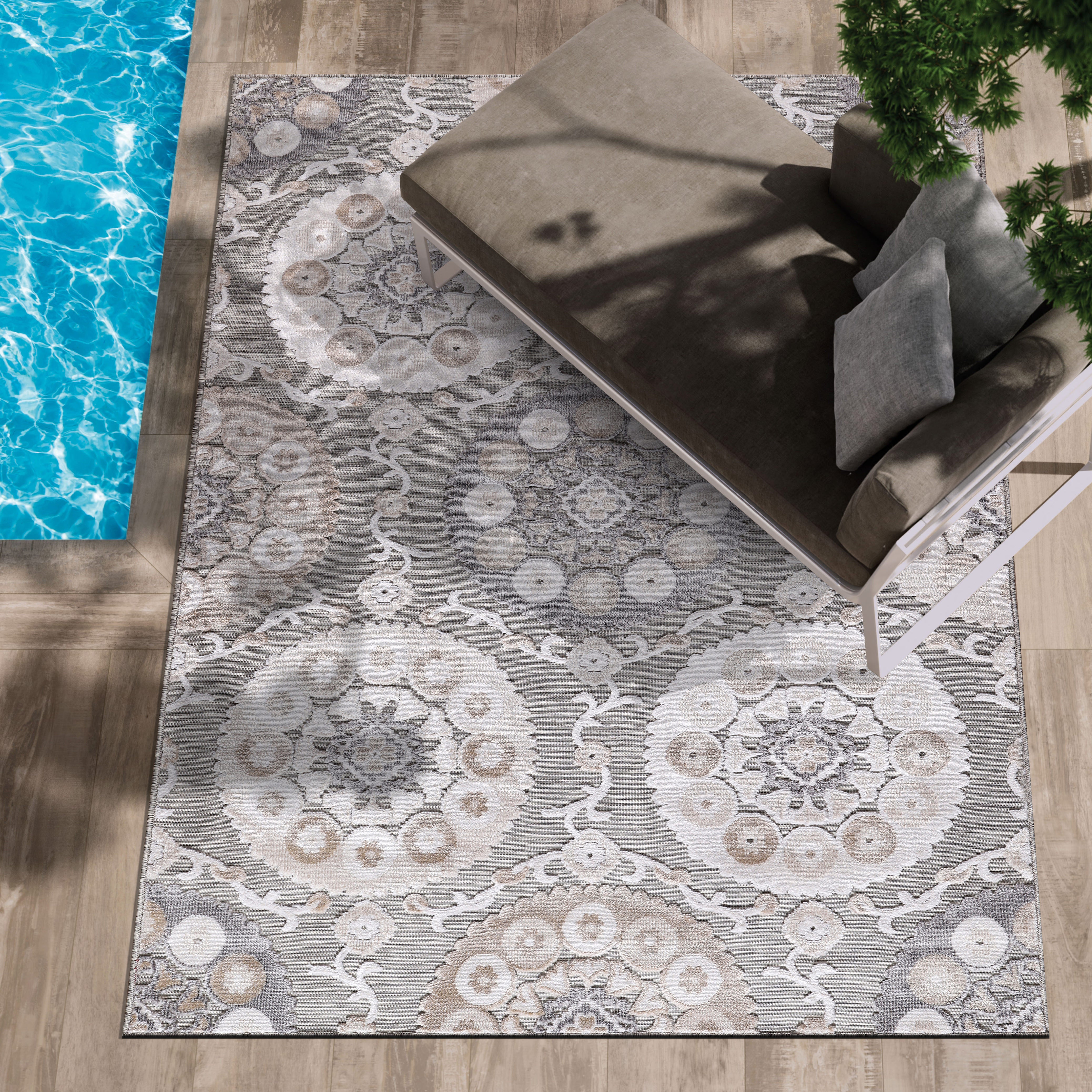 Bohemian Outdoor Rug Beige