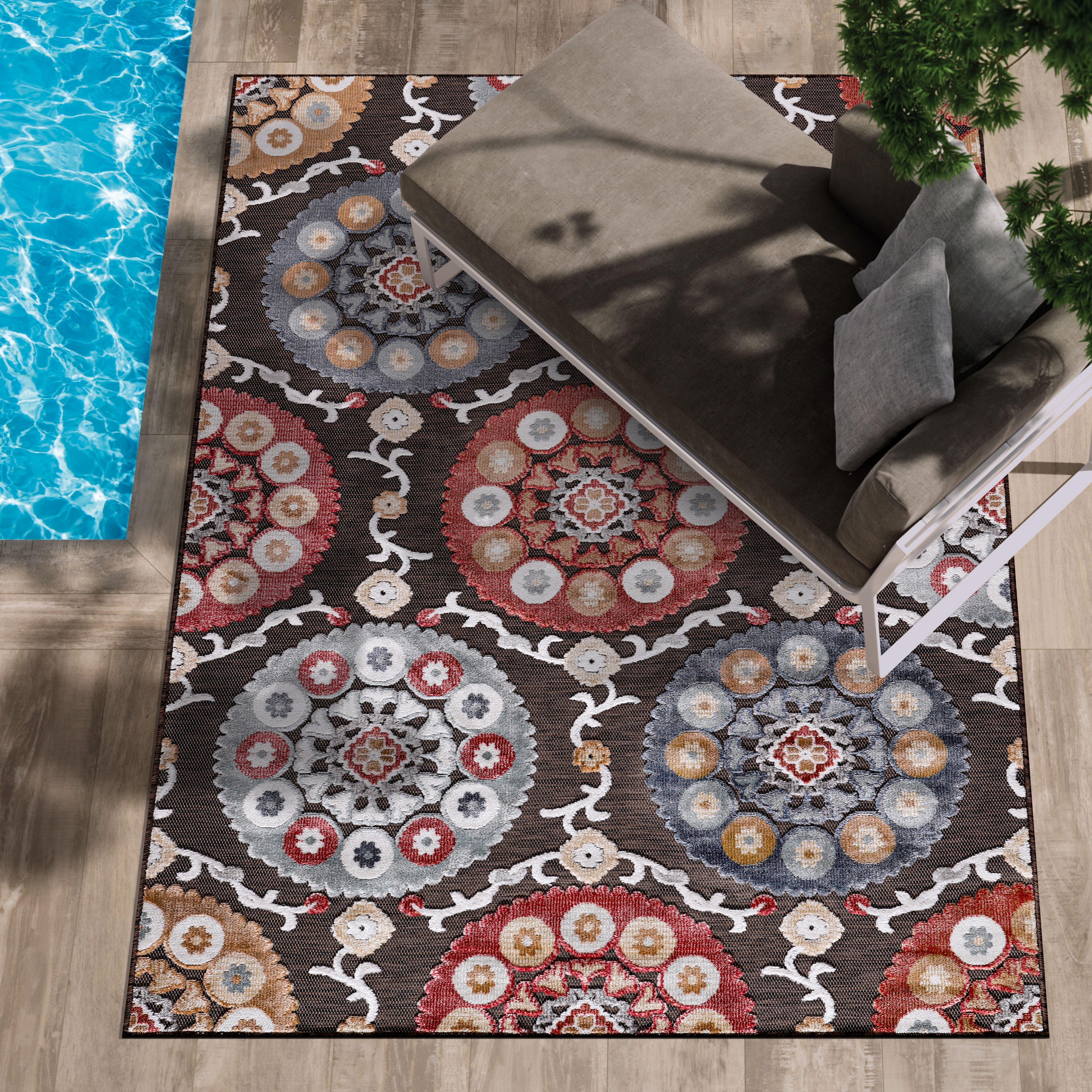 Bohemian Outdoor Rug Brown