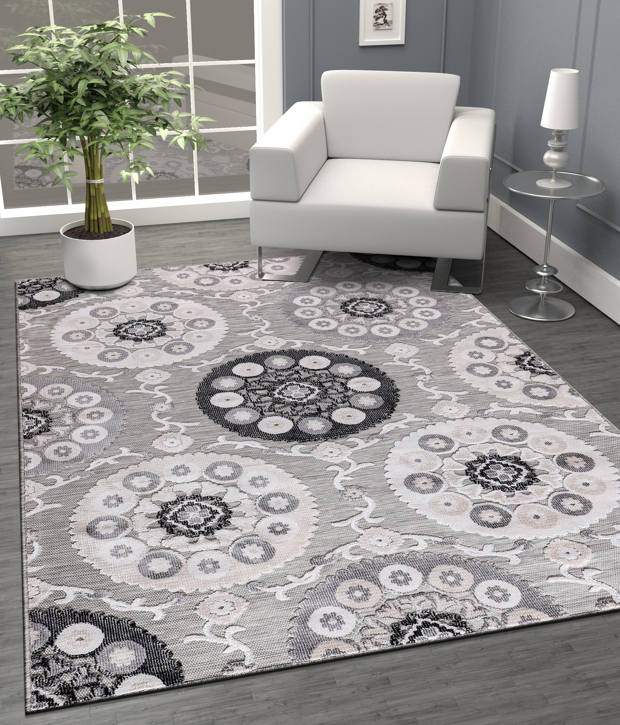 Bohemian Outdoor Rug Gray