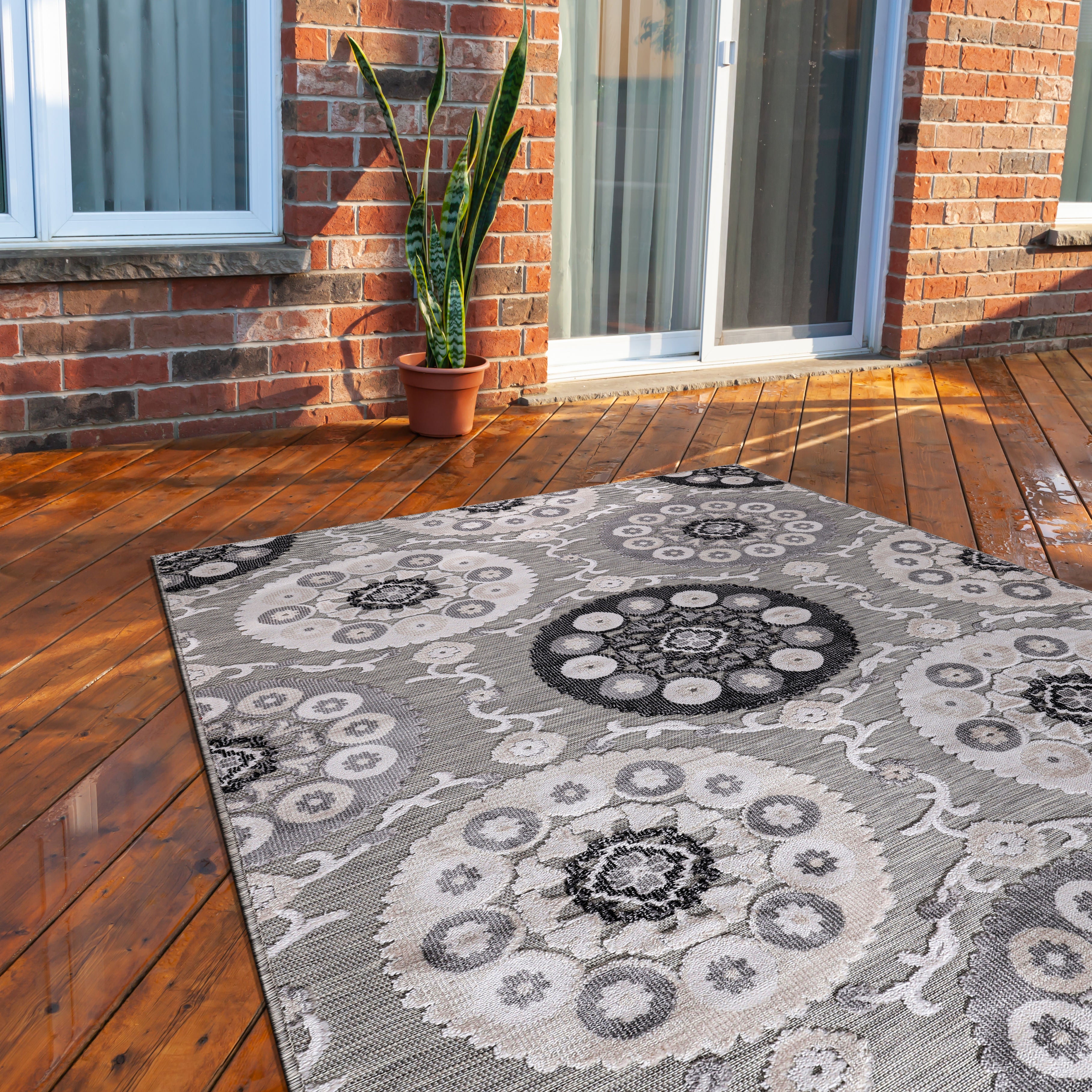 Bohemian Outdoor Rug Gray