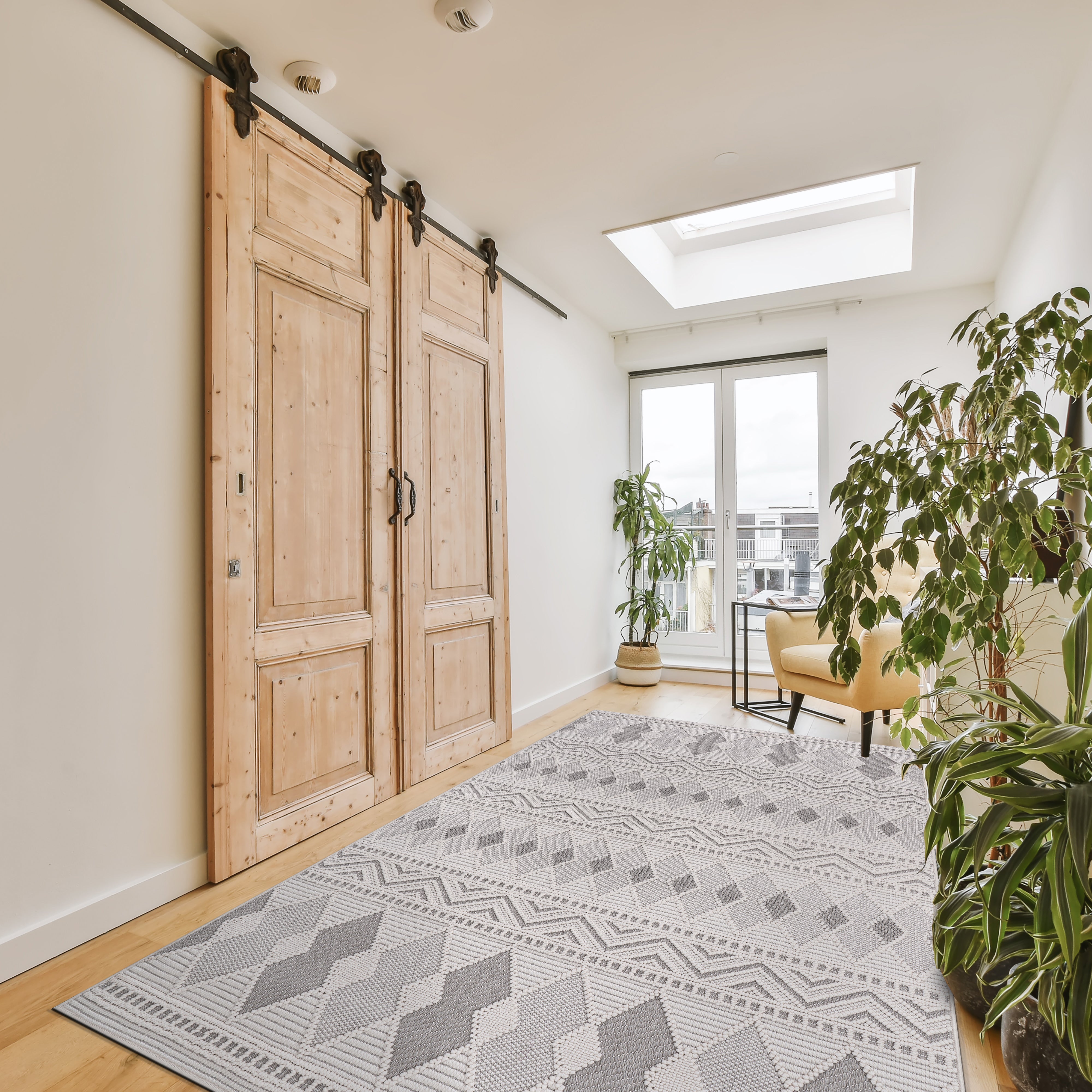 Micro Loop Area Rugs  GY6 - White / Gray