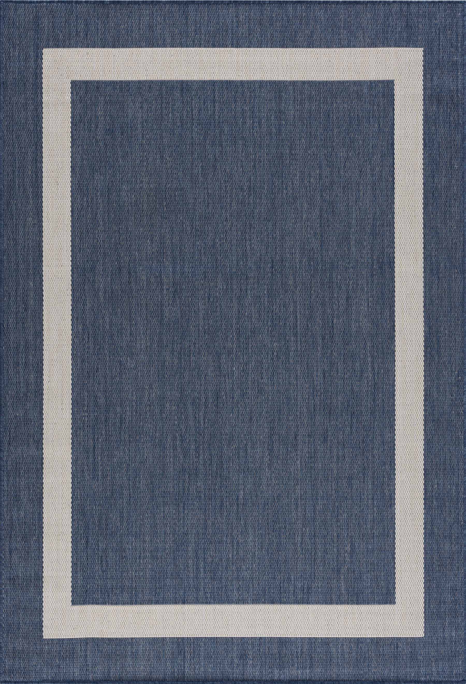 Bordered Outdoor Rugs Blue