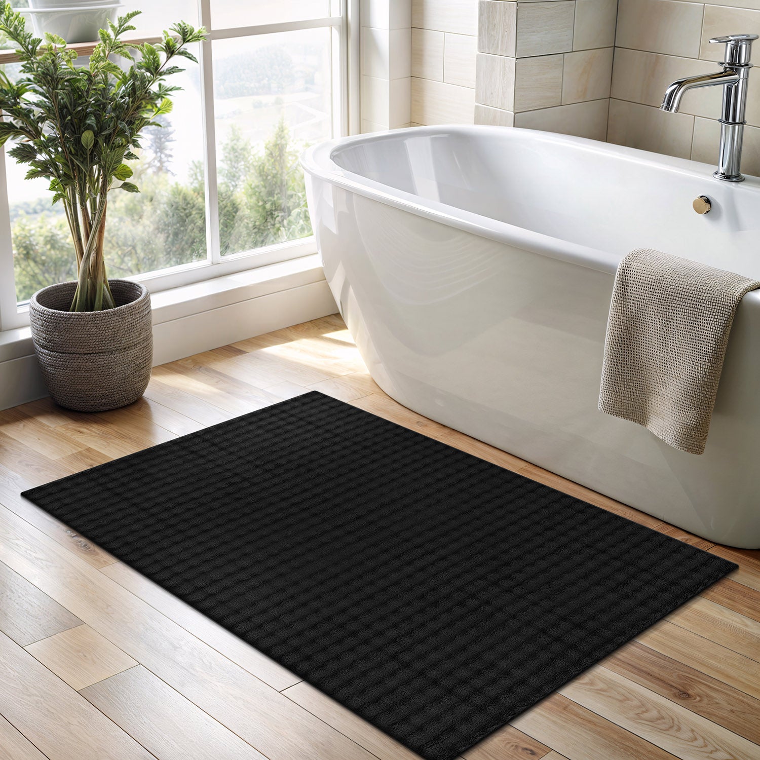 Puff Ultra Soft Plush Area Rugs Black
