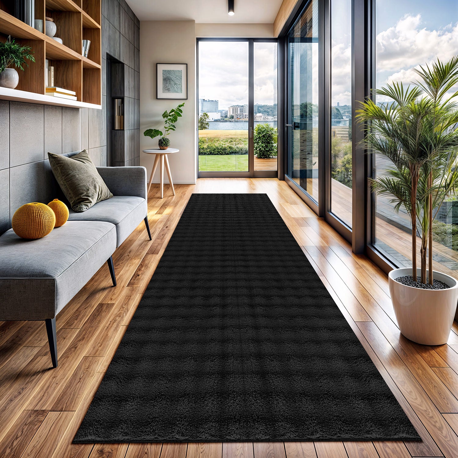 Puff Ultra Soft Plush Area Rugs Black