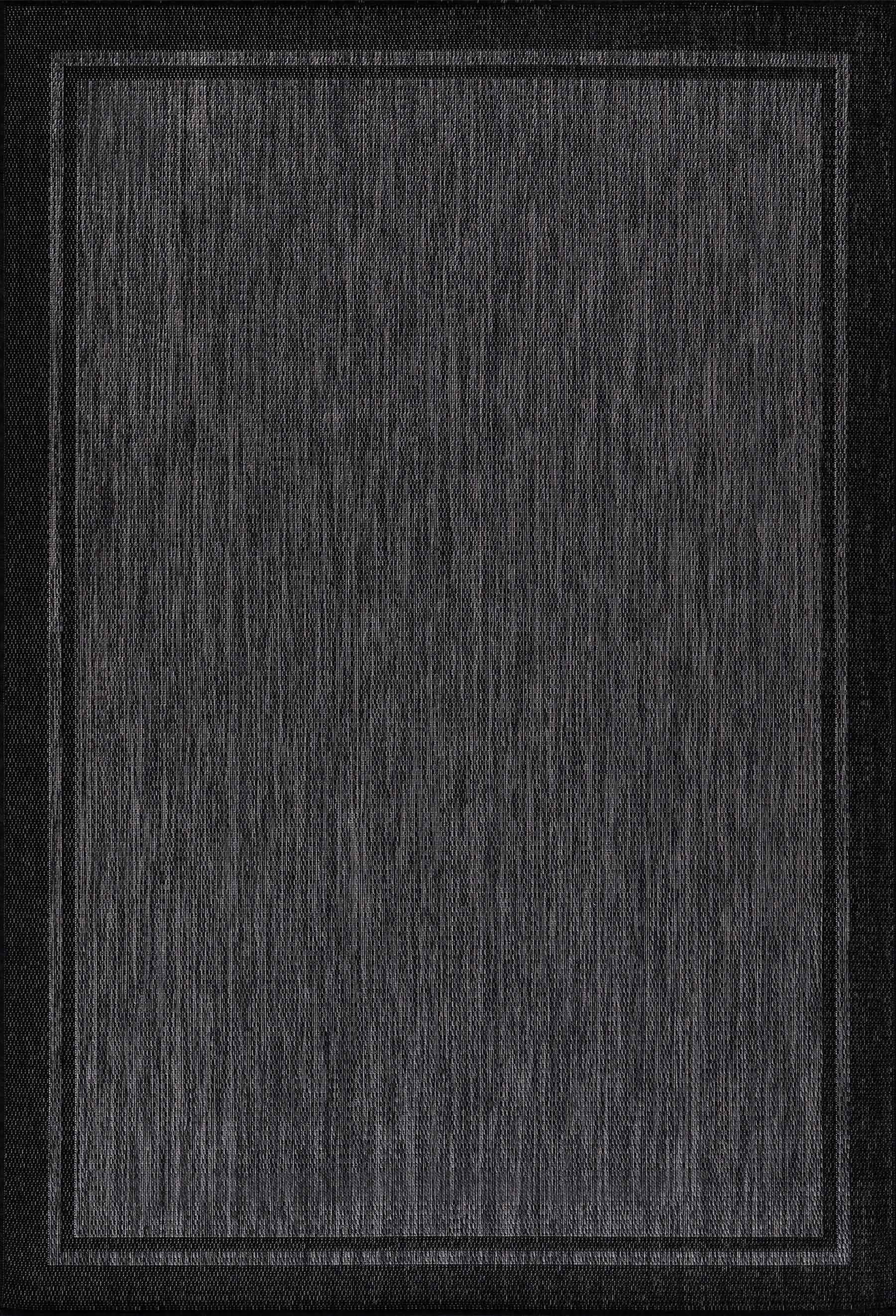 Summer Bordered Outdoor Rug Black