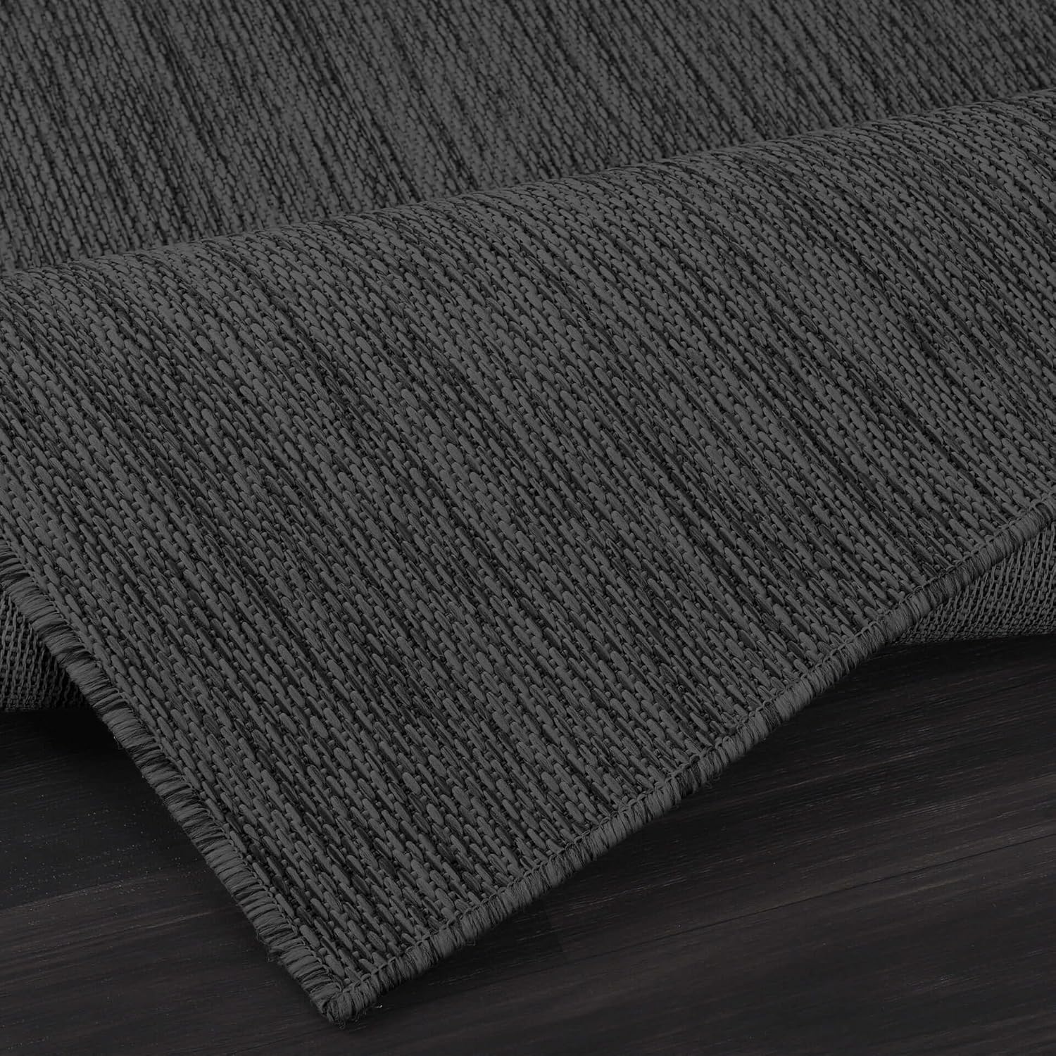 Solid Outdoor Rugs Dark Grey