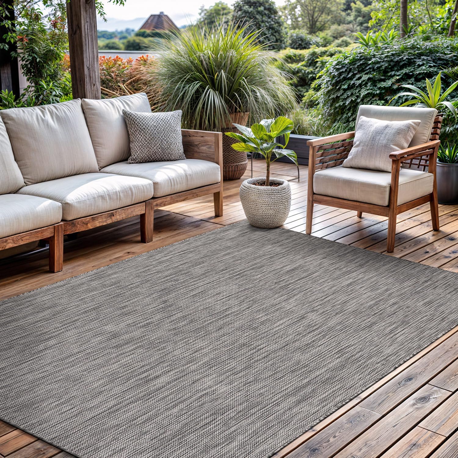 Solid Outdoor Rugs Gray
