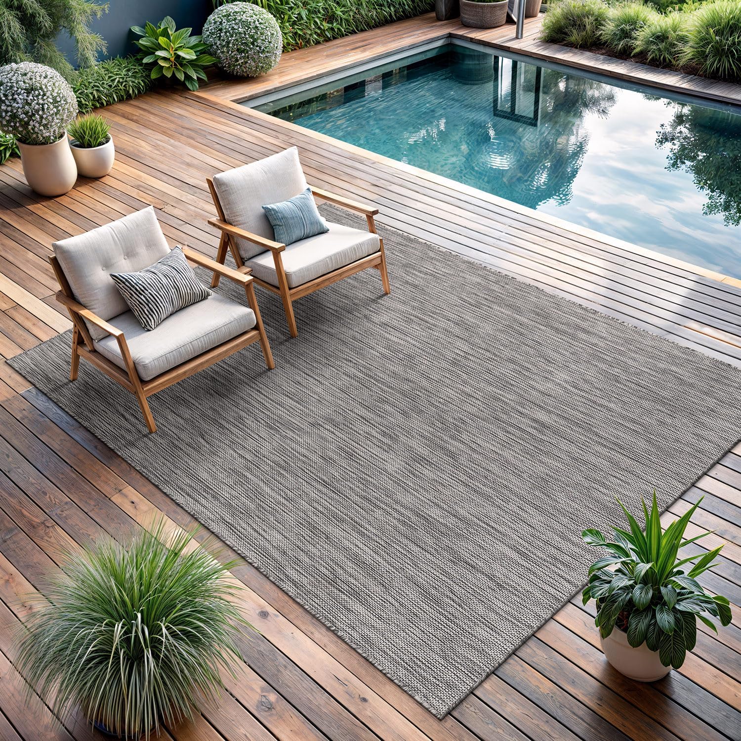Solid Outdoor Rugs Gray
