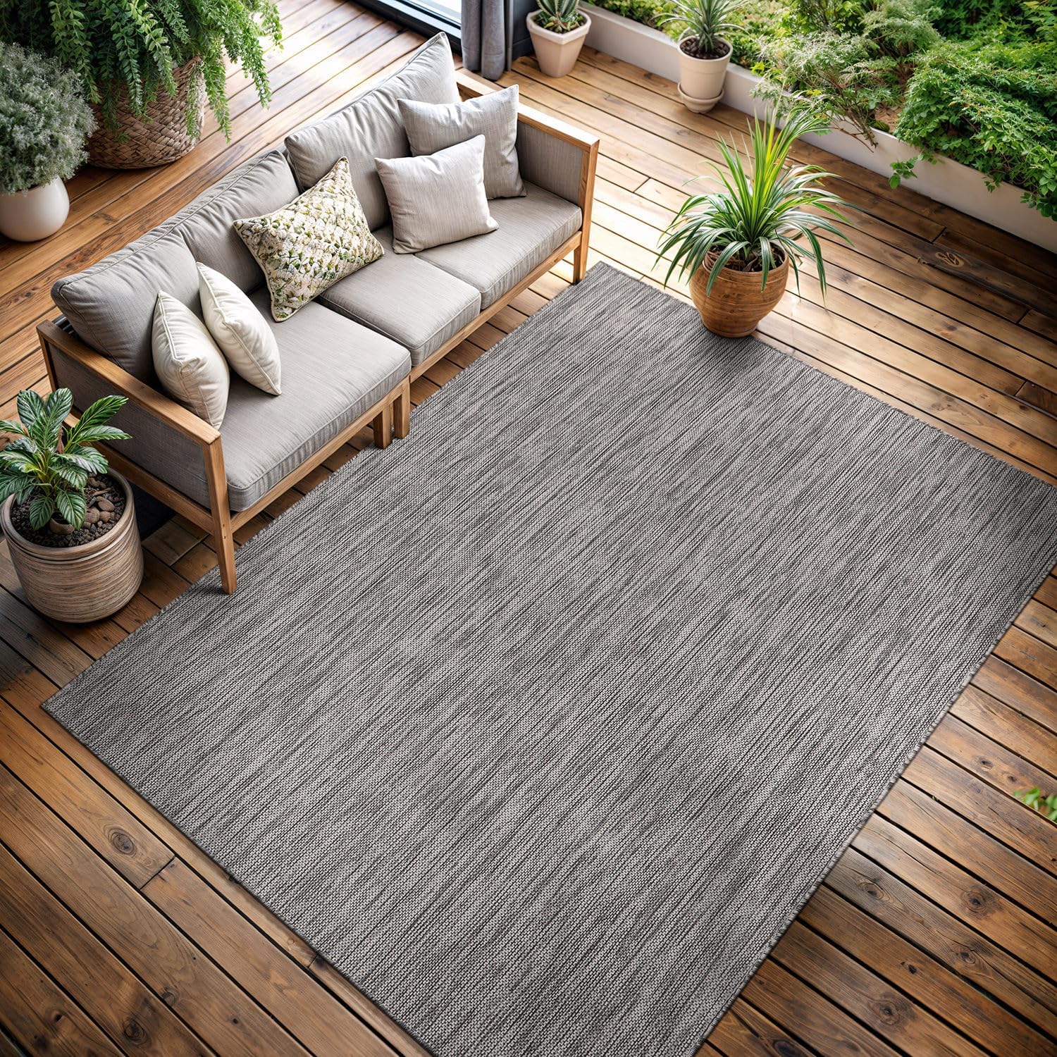 Solid Outdoor Rugs Gray