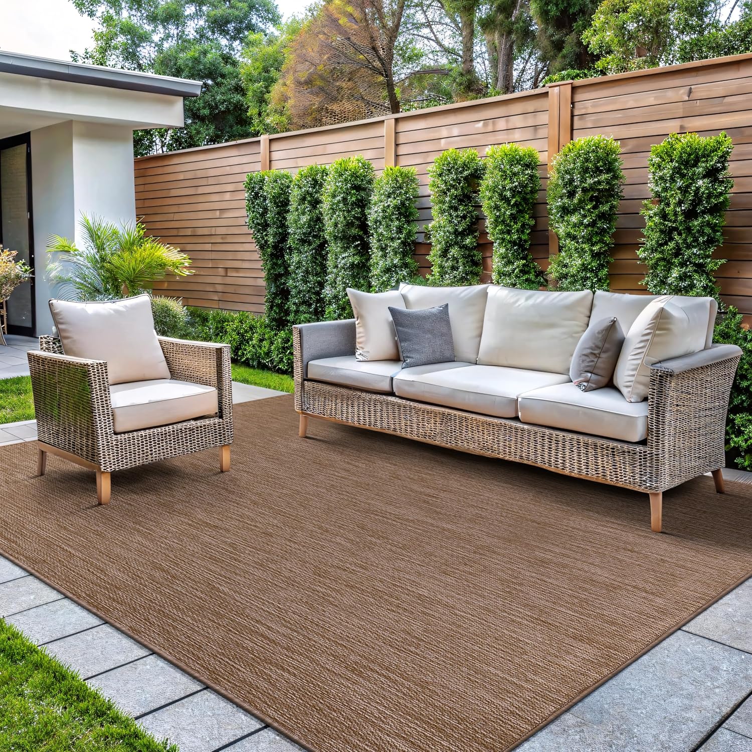 Solid Outdoor Rugs Natural