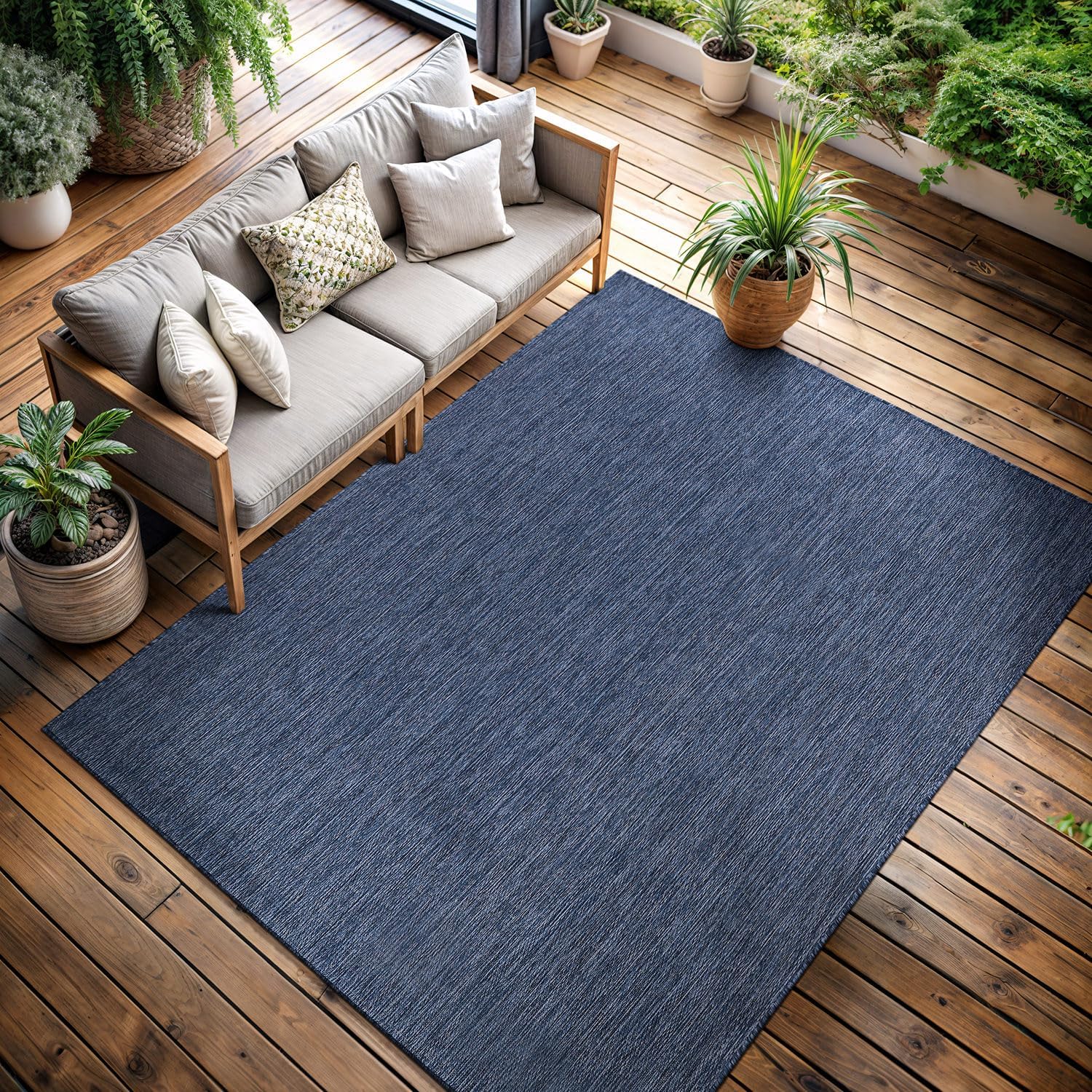 Solid Outdoor Rugs Navy