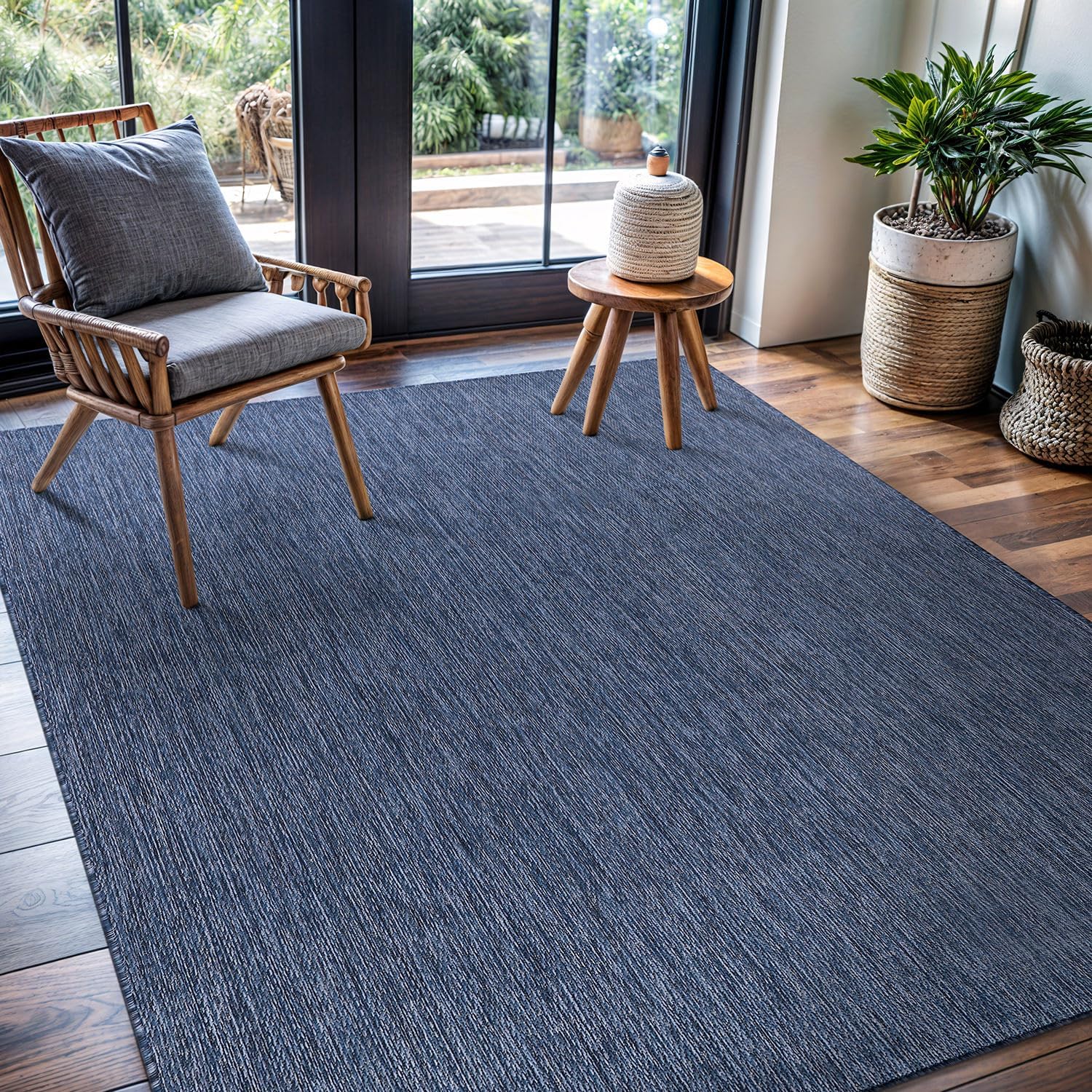 Solid Outdoor Rugs Navy