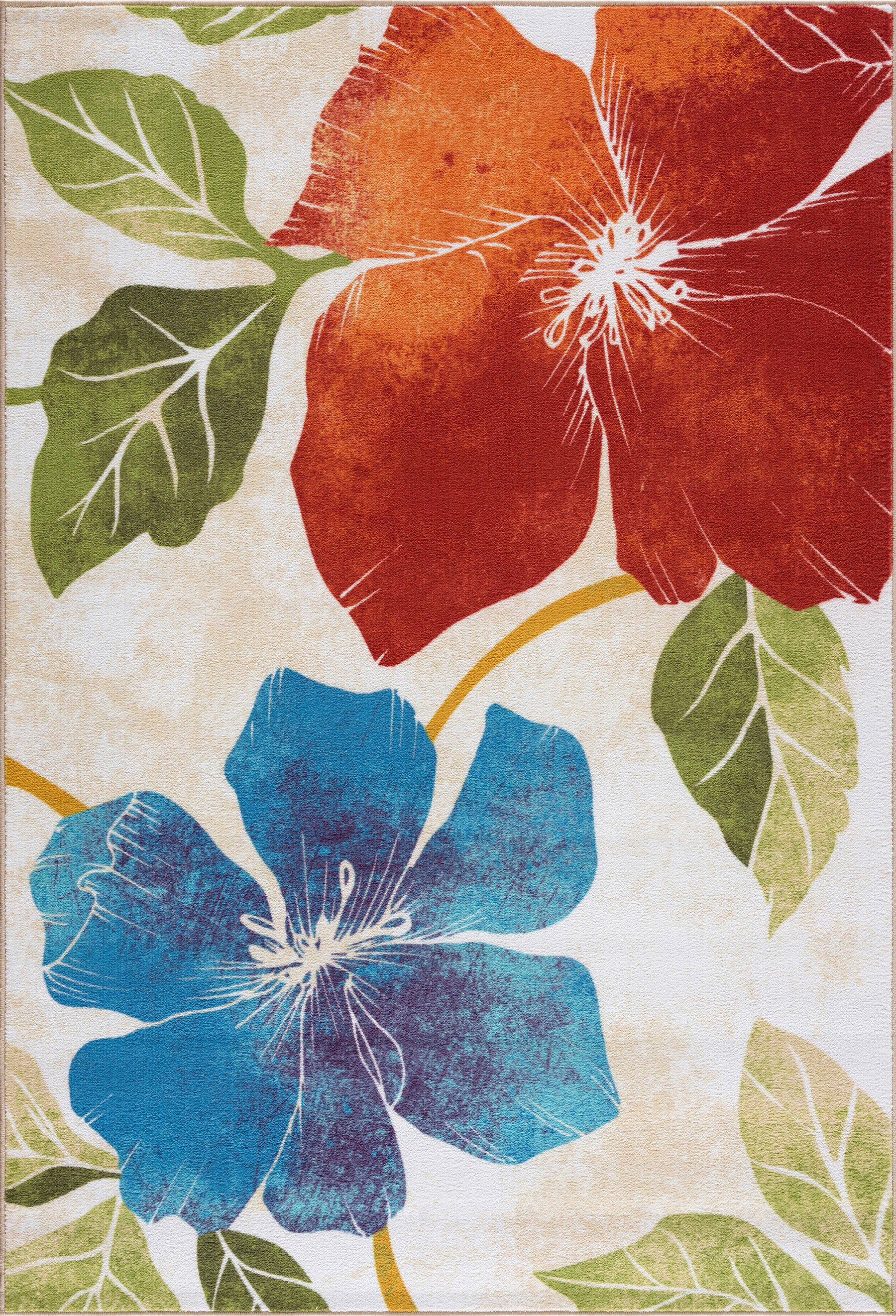 Floral Non-Slip Area Rugs Multi