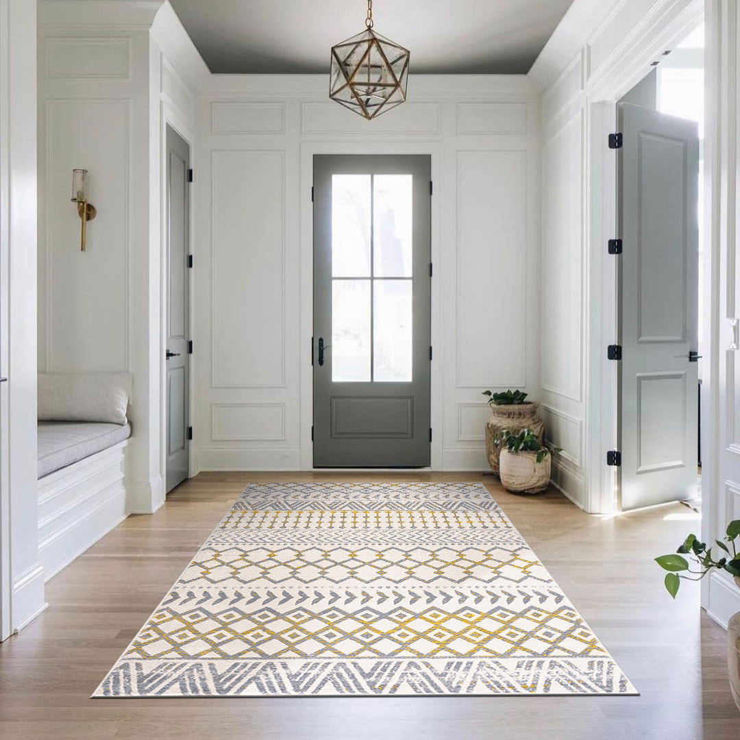 Crystal Boho Area Rugs Yellow