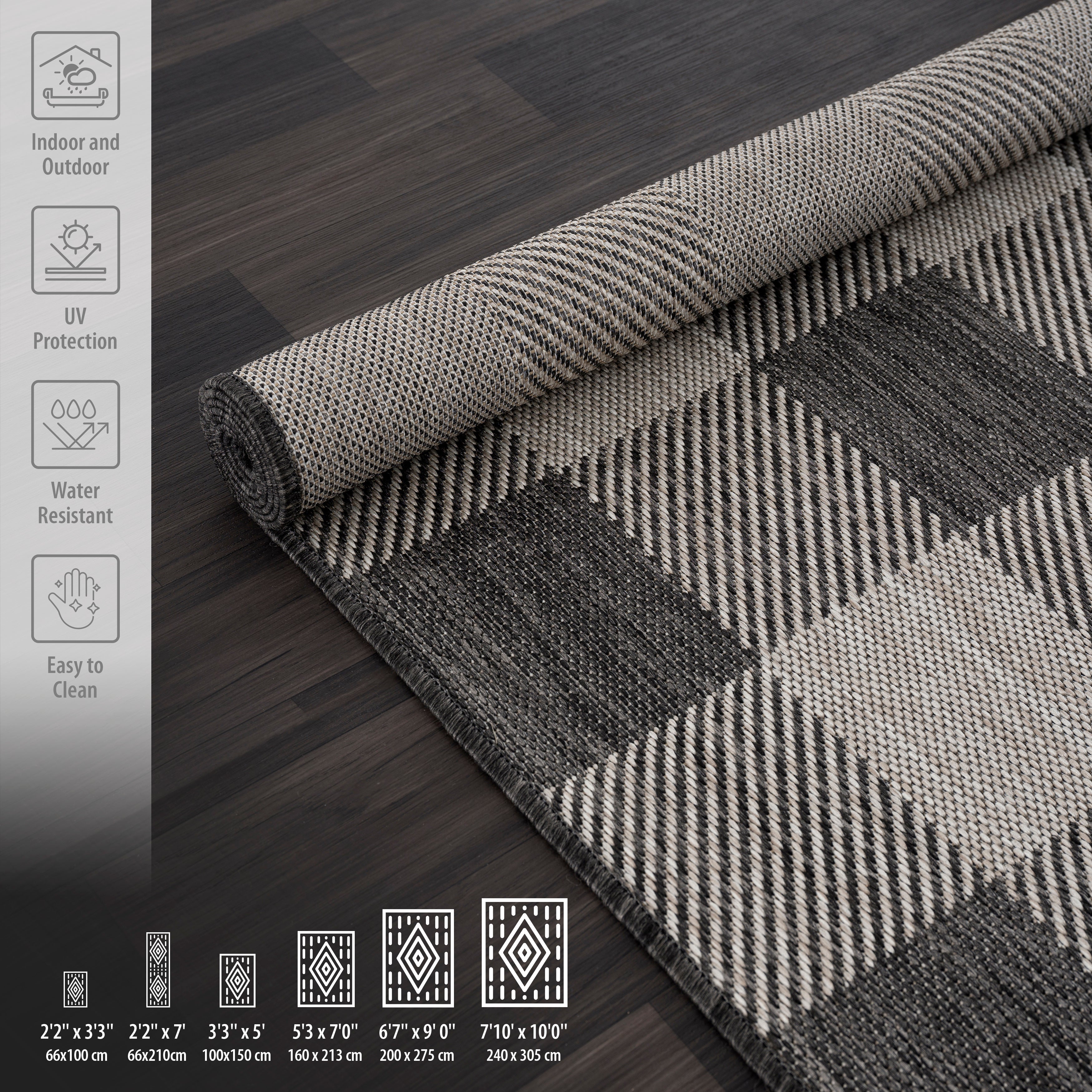 Buffalo Outdoor Rugs Dark Grey