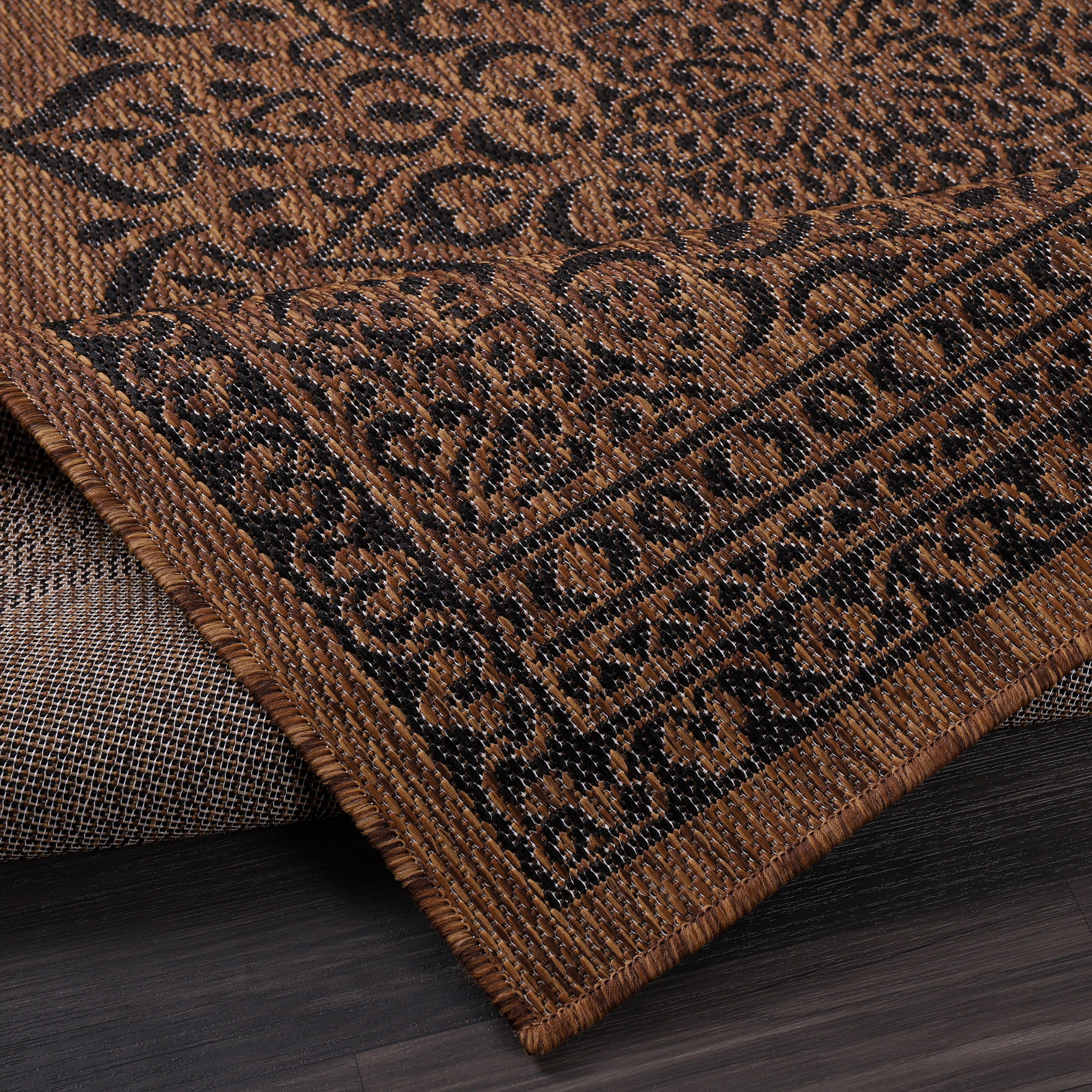 Summer Medallion Outdoor Rug Nut Brown