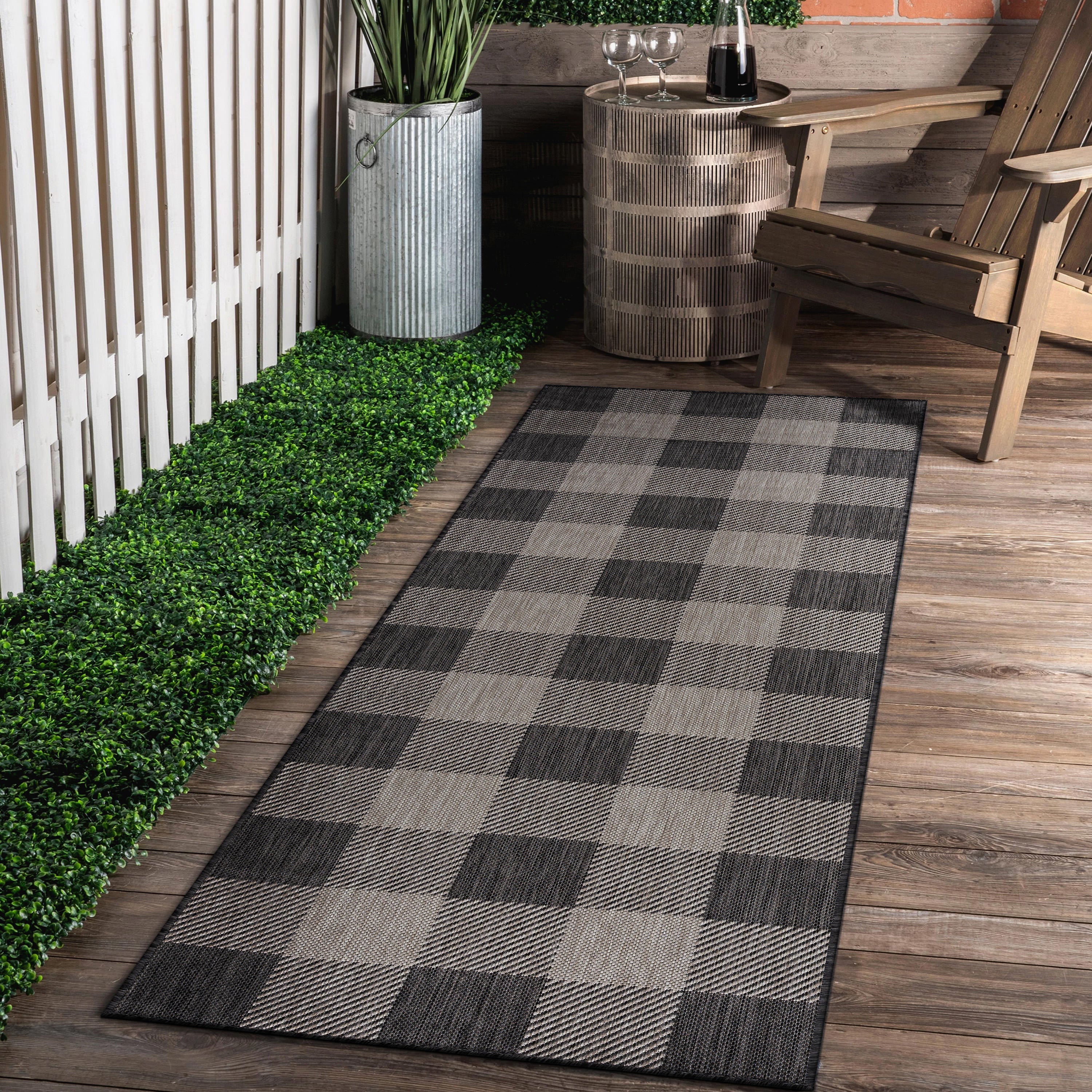 Buffalo Outdoor Rugs Dark Grey