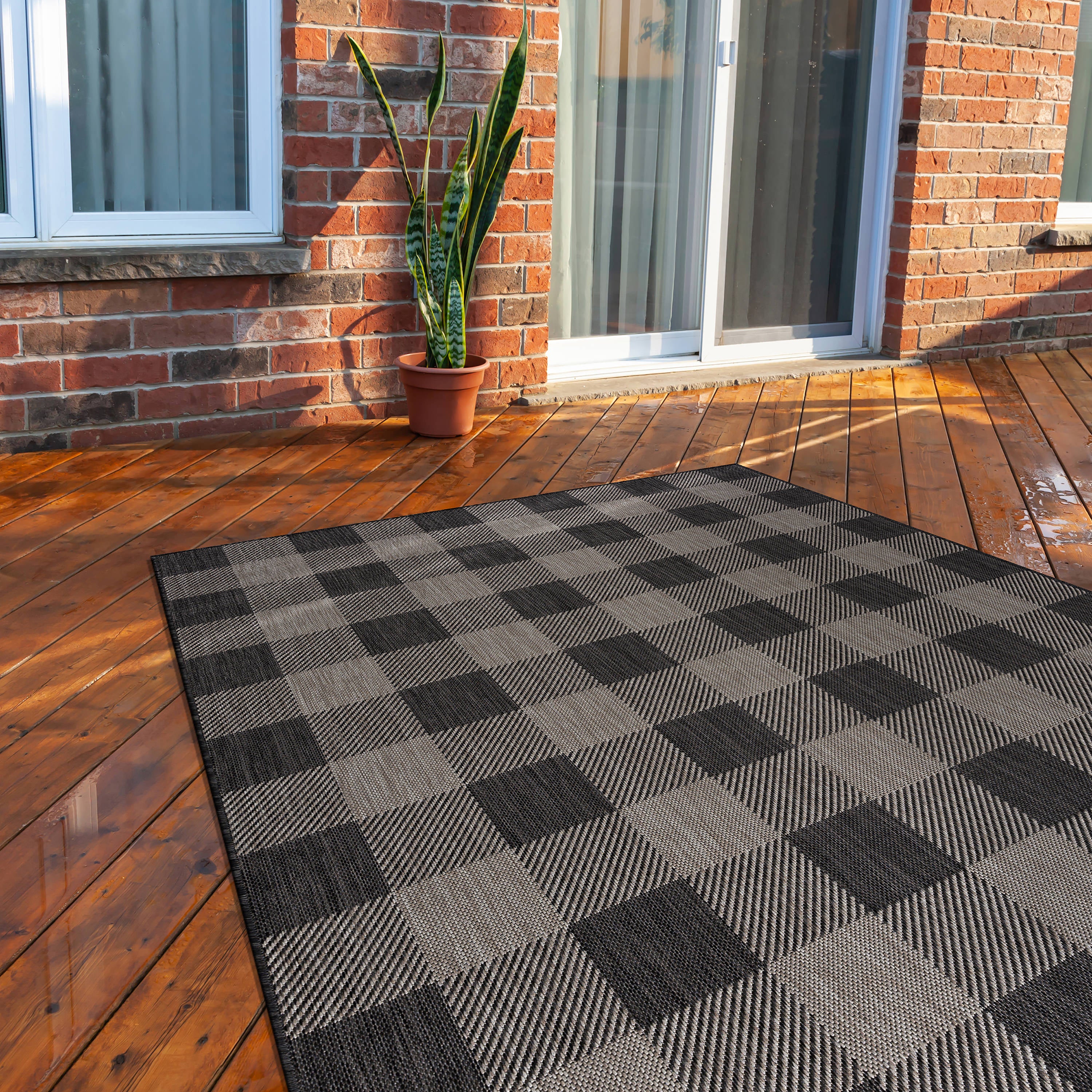 Buffalo Outdoor Rugs Dark Grey