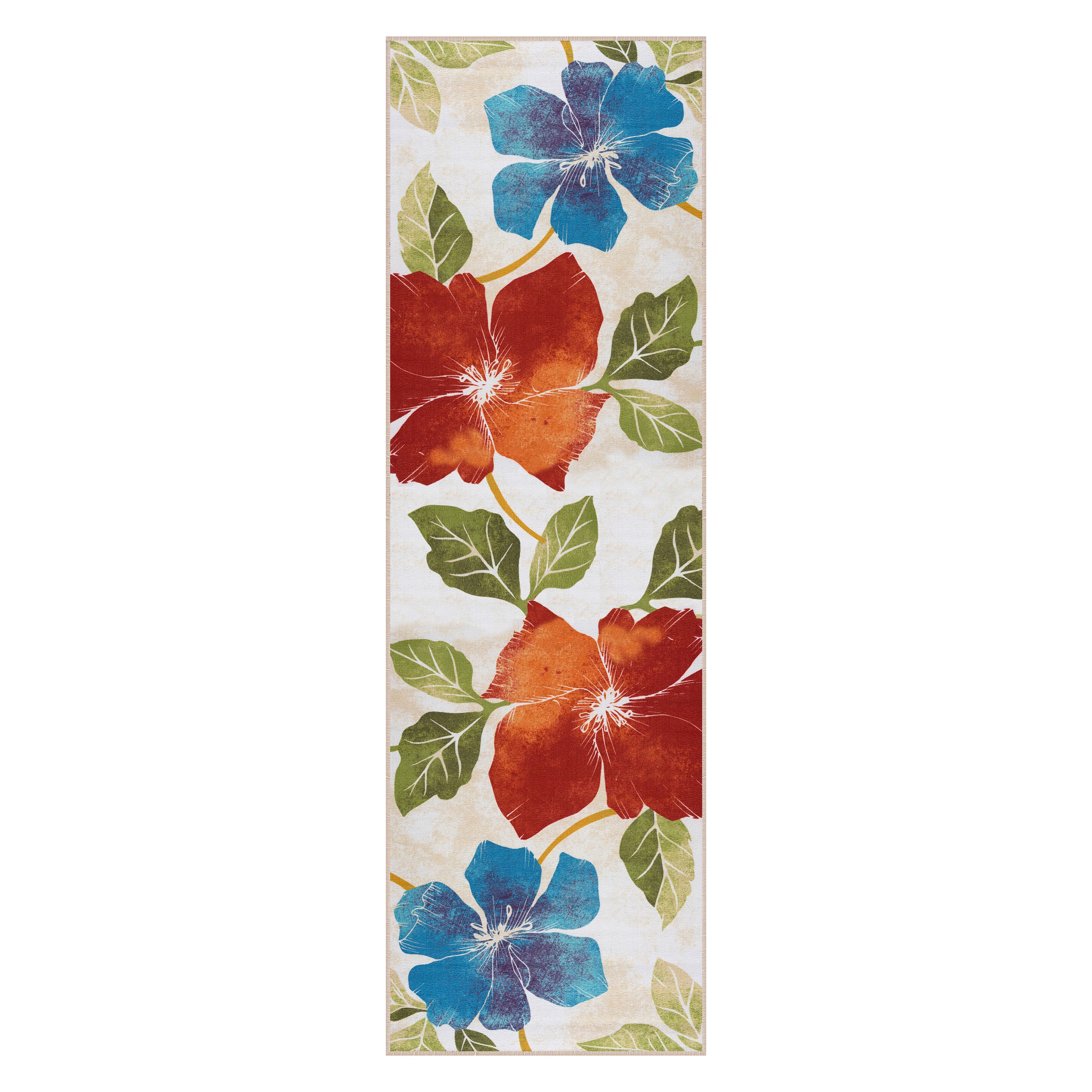 Floral Non-Slip Area Rugs Multi