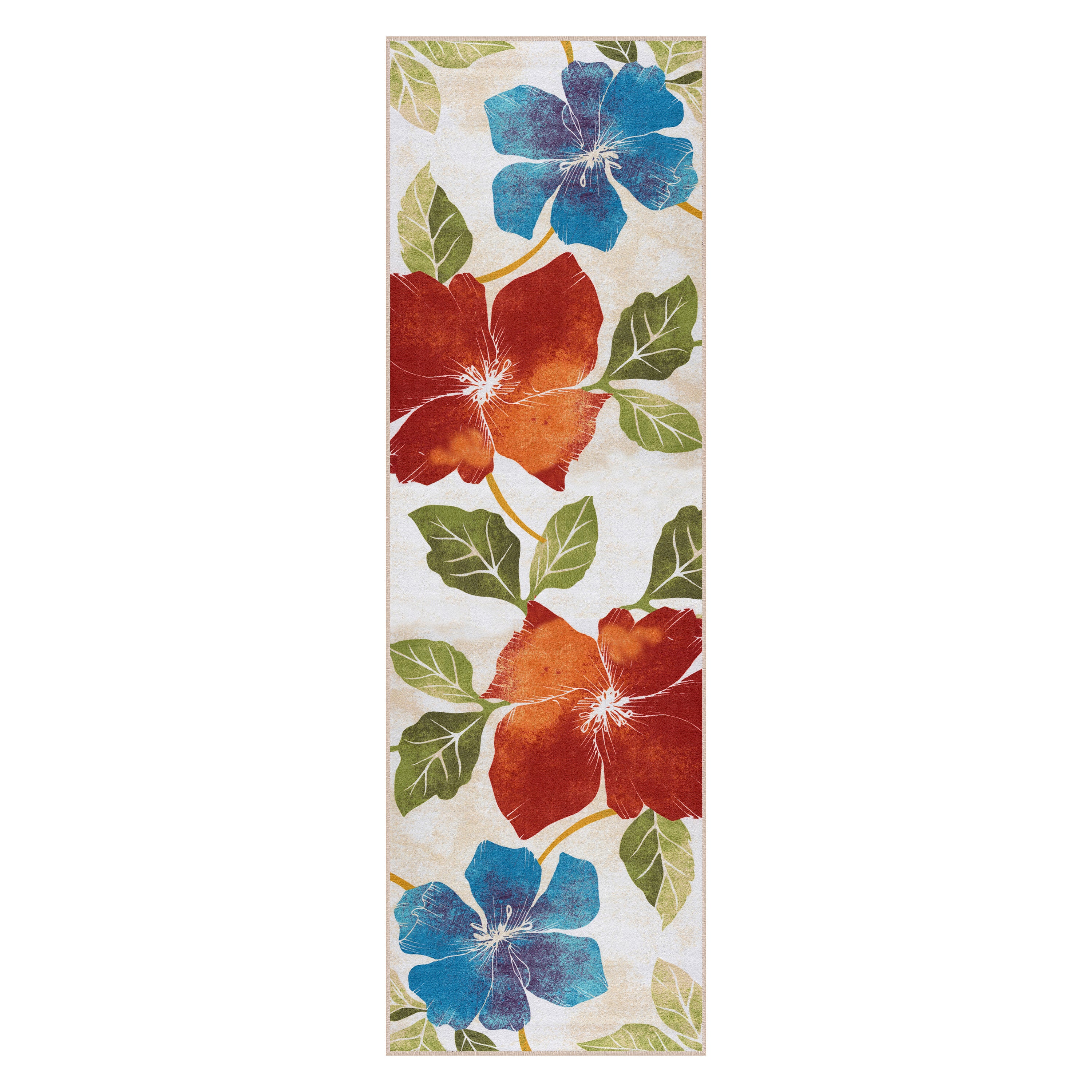 Floral Non-Slip Area Rugs Multi