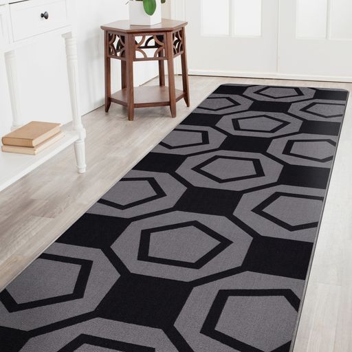 Ventura Geometric Indoor Area Rugs Black